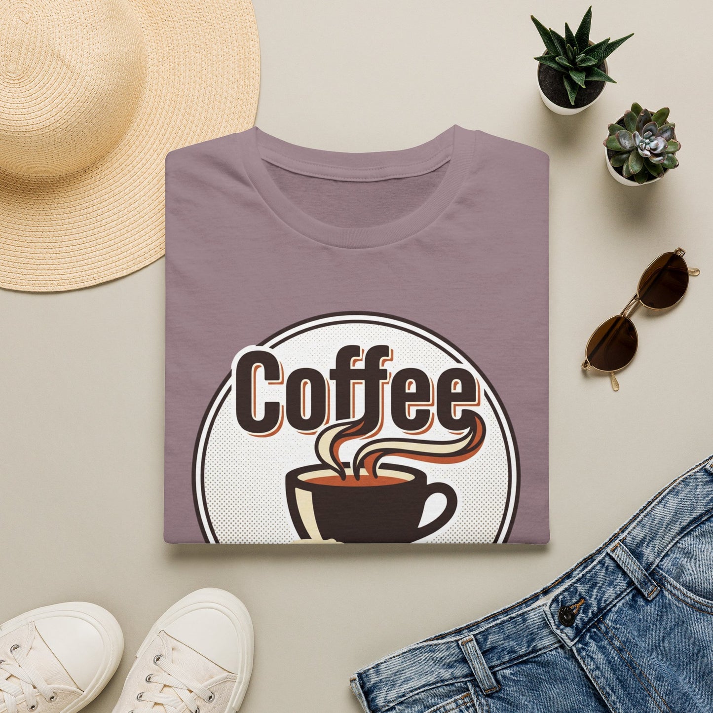 Coffee First T-Shirt — Retro Coffee Cup Graphic Tee for Coffee Lovers