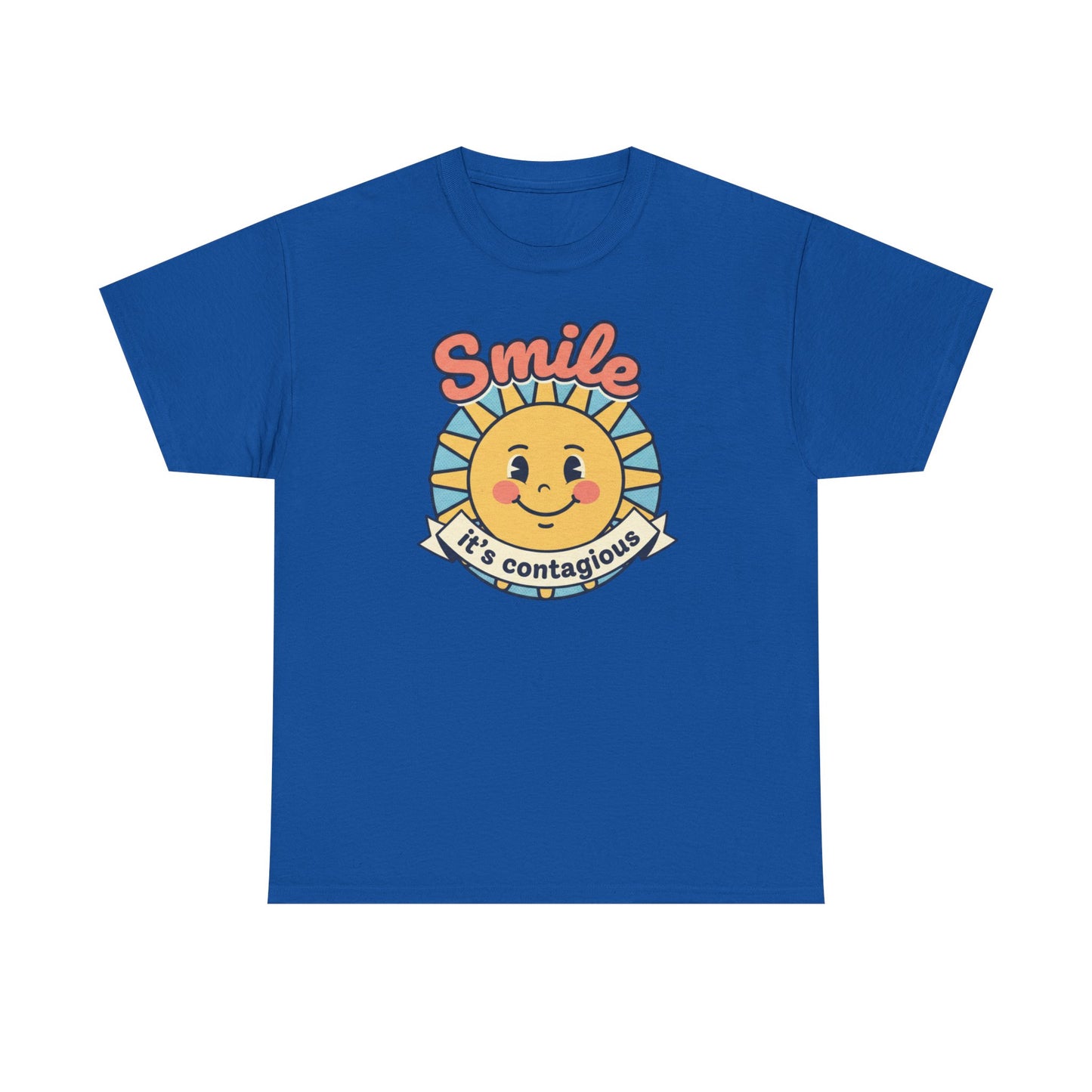 Smiling Sun "Smile It's Contagious" Tee | Cute Retro Sunshine Tee