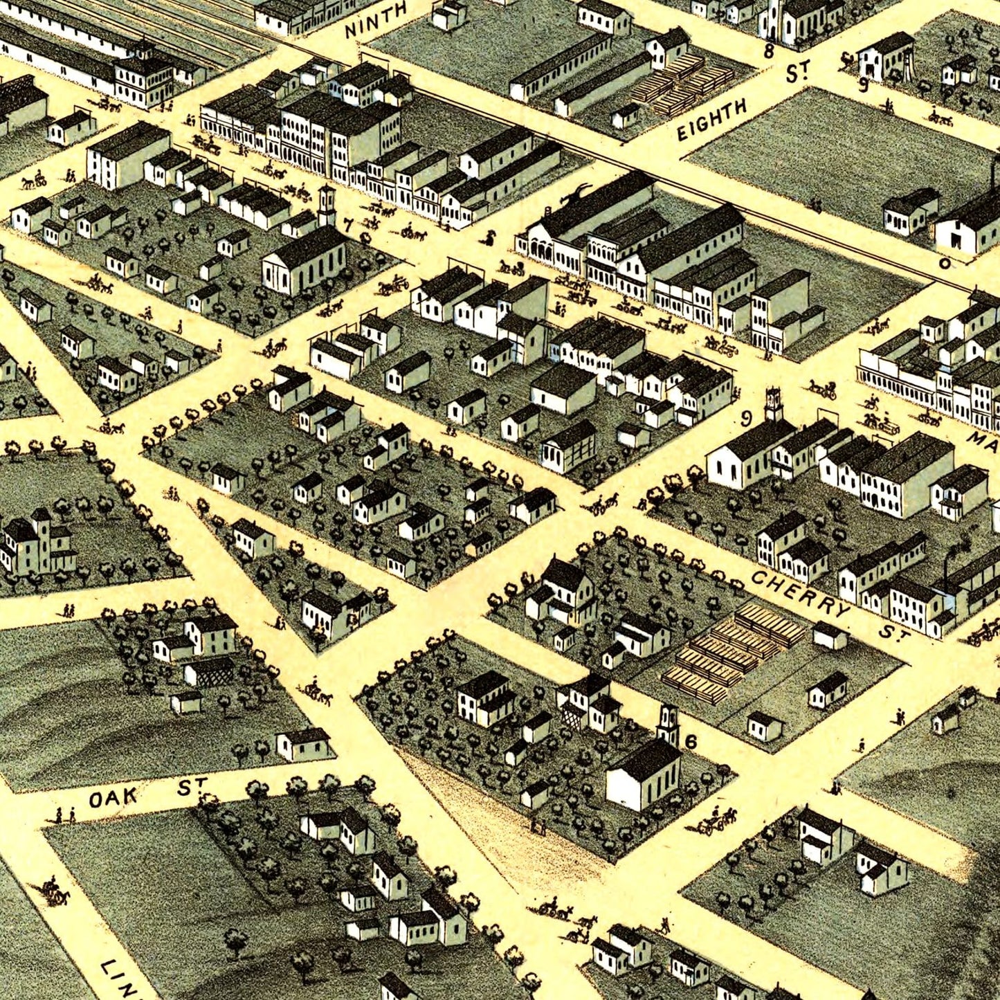 Vintage Map of Chattanooga, Tennessee 1871