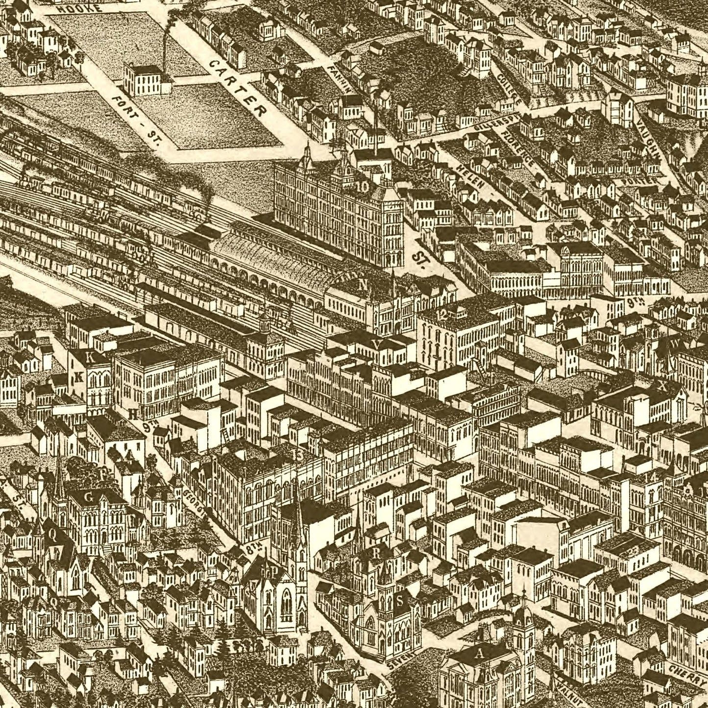 Vintage Map of Chattanooga, Tennessee 1886