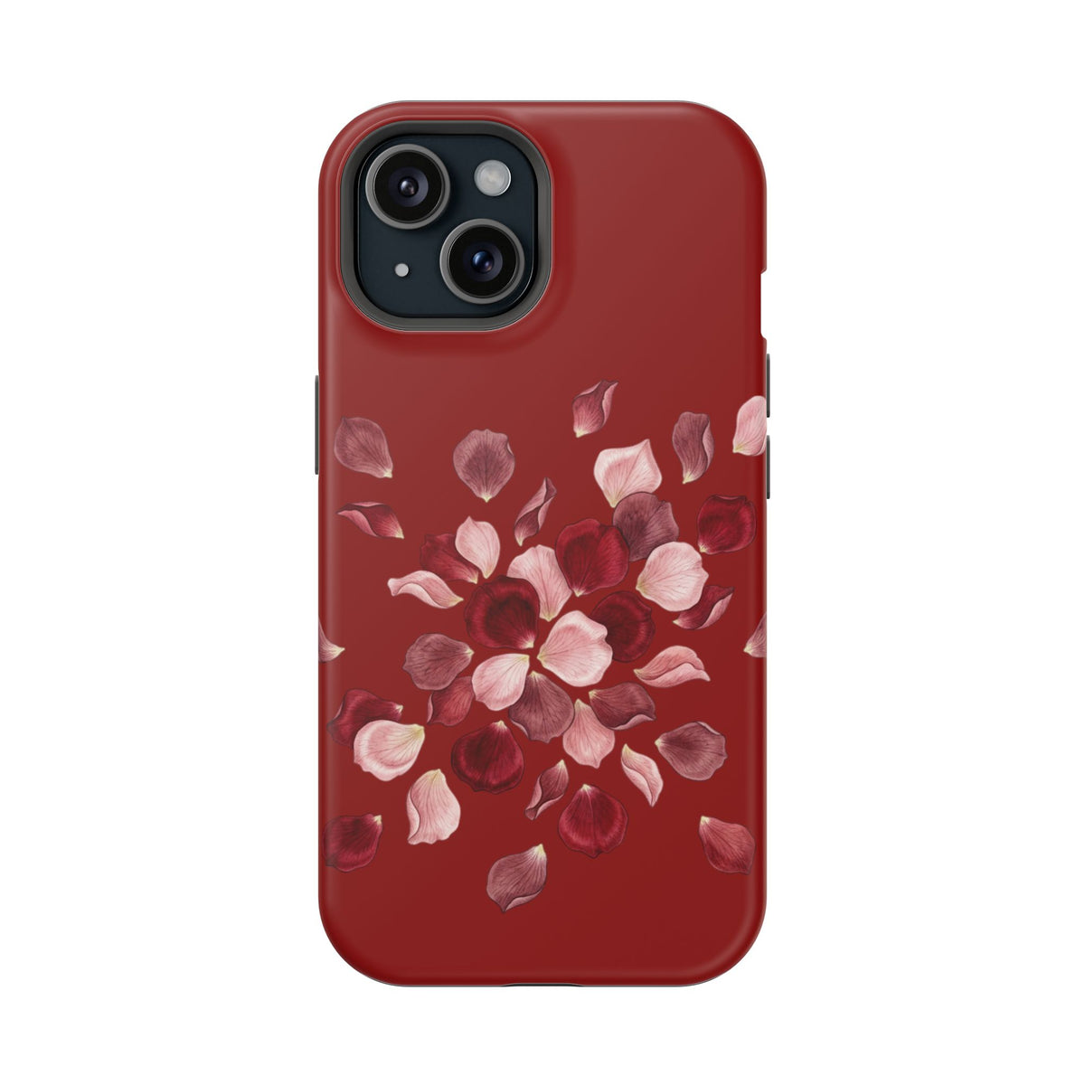 Phone Case — Red Floral Petal Magnetic Impact-Resistant Cover