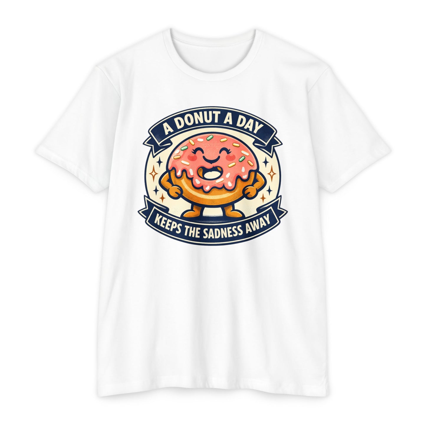 Donut A Day T-Shirt — "A Donut a Day Keeps the Sadness Away" Cute Comfort Tee