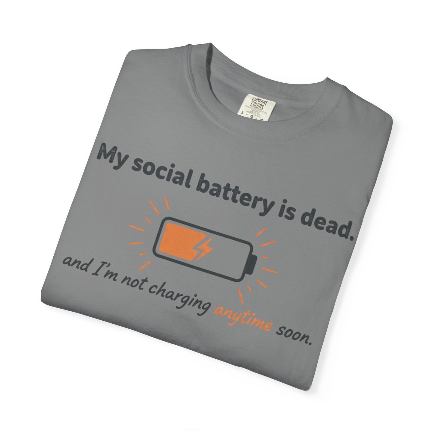 My social battery is dead T-shirt | low battery graphic tee