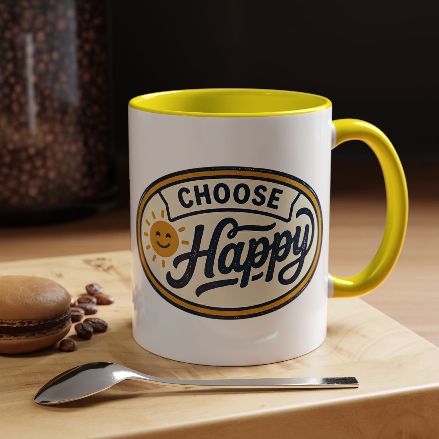 Choose Happy Coffee Mug — Inspirational Ceramic Accent Mug (11/15oz)