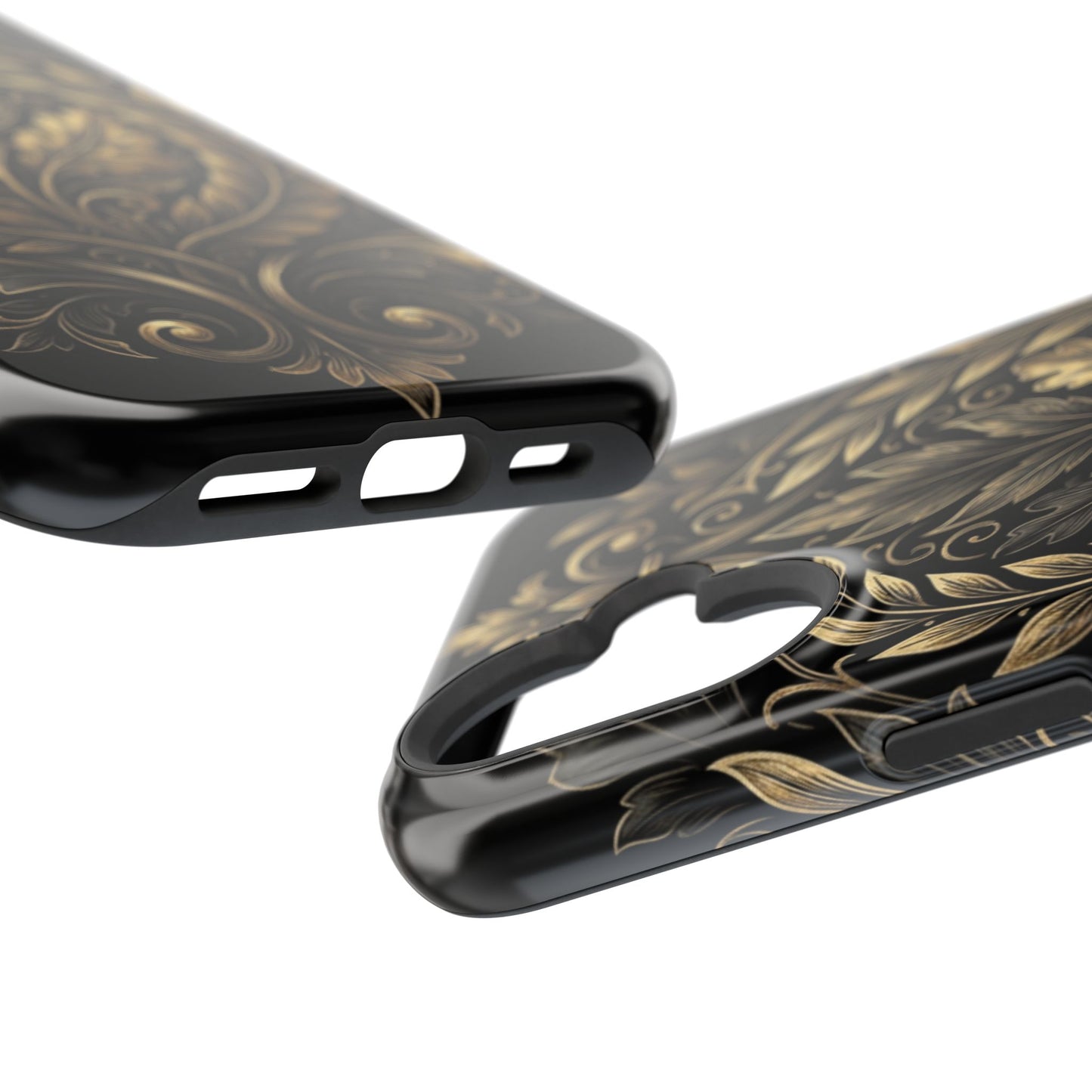 Baroque Gold Leaf Phone Case — Impact-Resistant Protective Cover