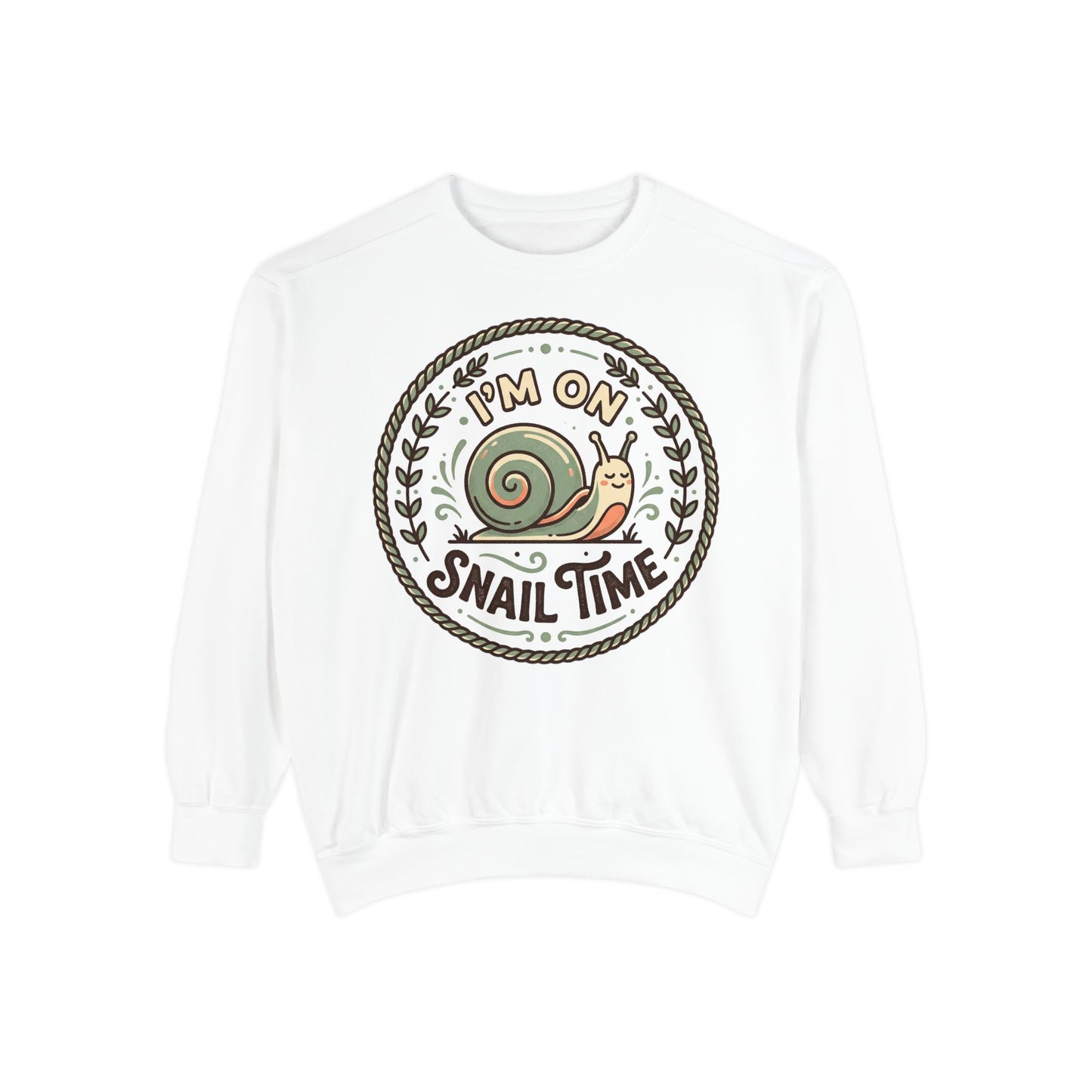 Snail Time Sweatshirt — Cozy Retro Slow Living Pullover