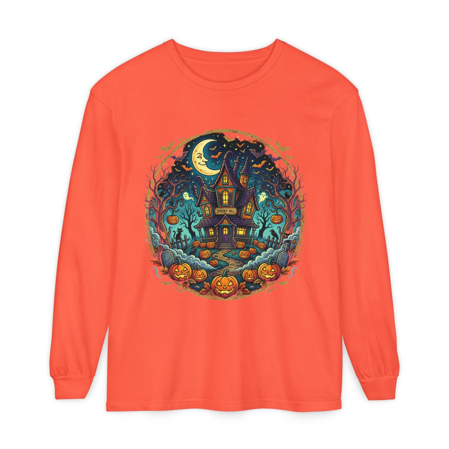 Haunted House Halloween Long Sleeve Tee
