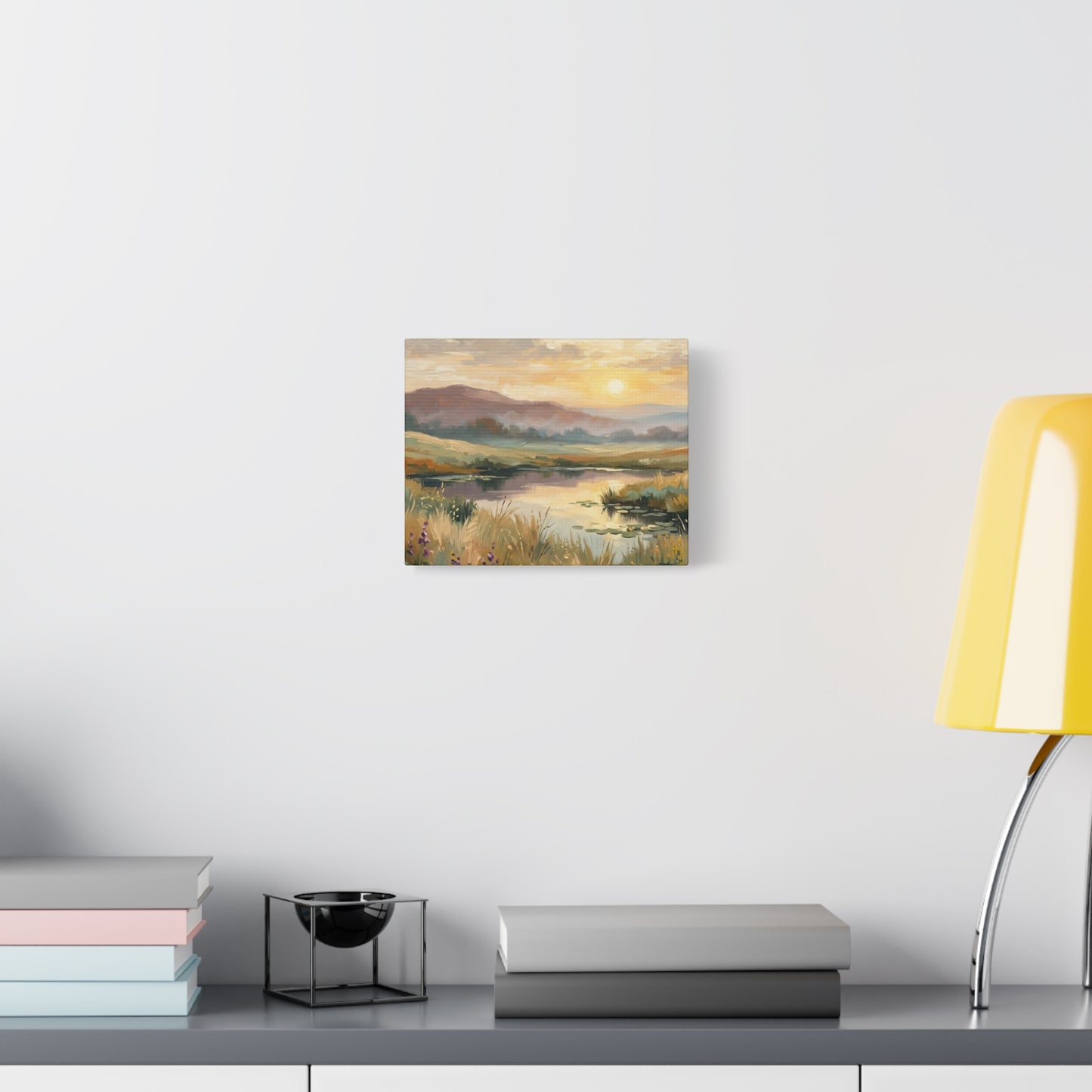 Sunset Meadow Canvas Wall Art — Stretched Matte Landscape Print