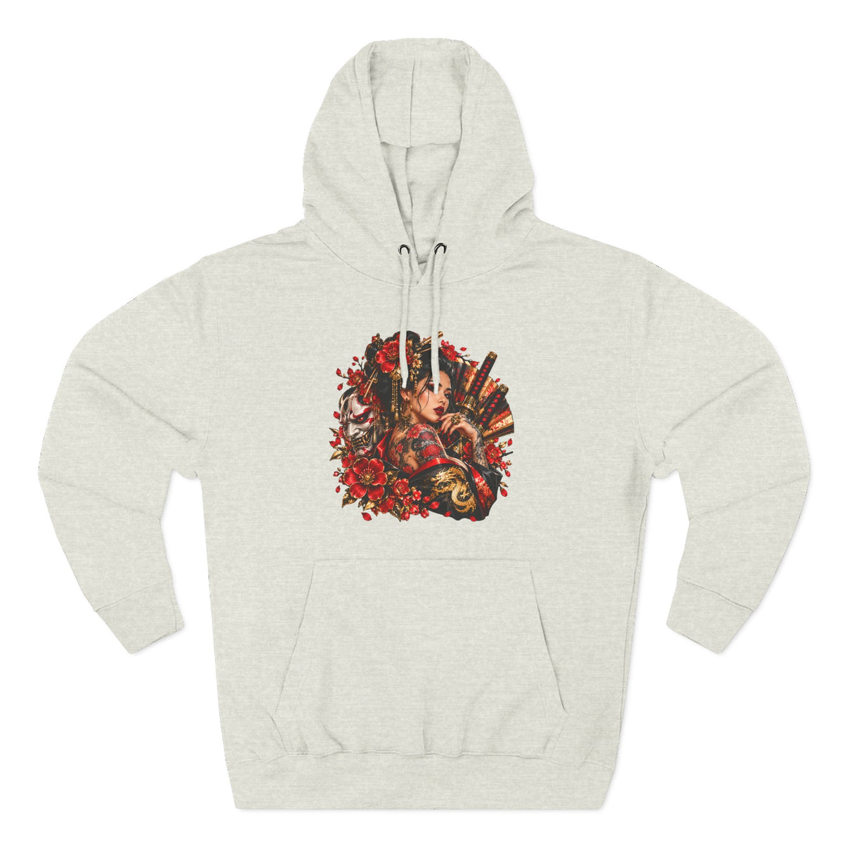 Floral Skull Hoodie — Gothic Rose Graphic Fleece Hoodie