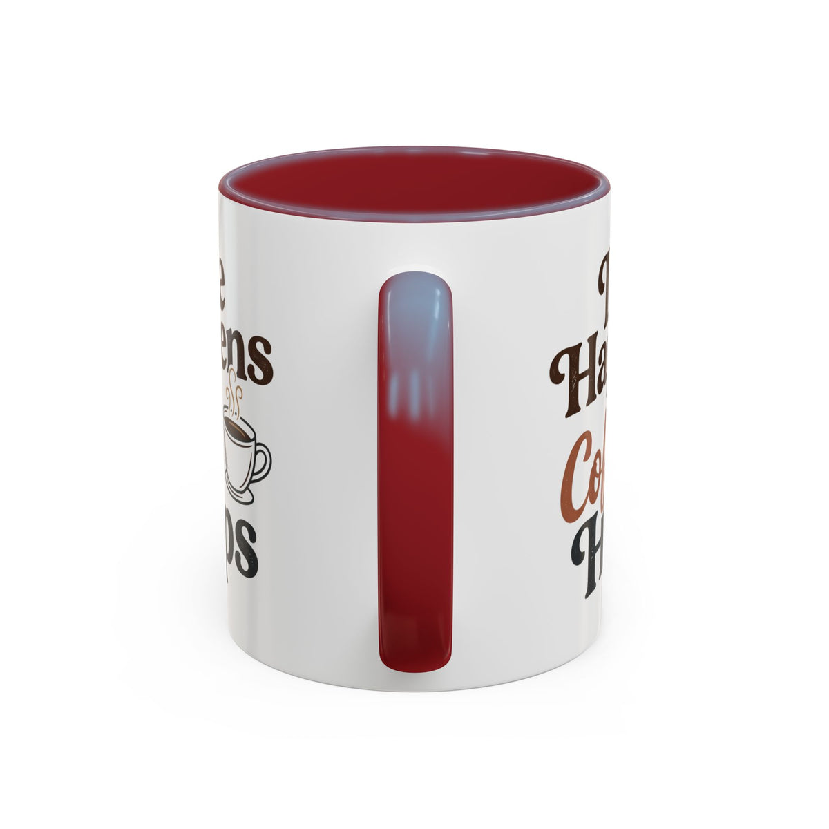 Coffee Mug — "Life Happens, Coffee Helps" Accent Ceramic Mug (11/15oz)