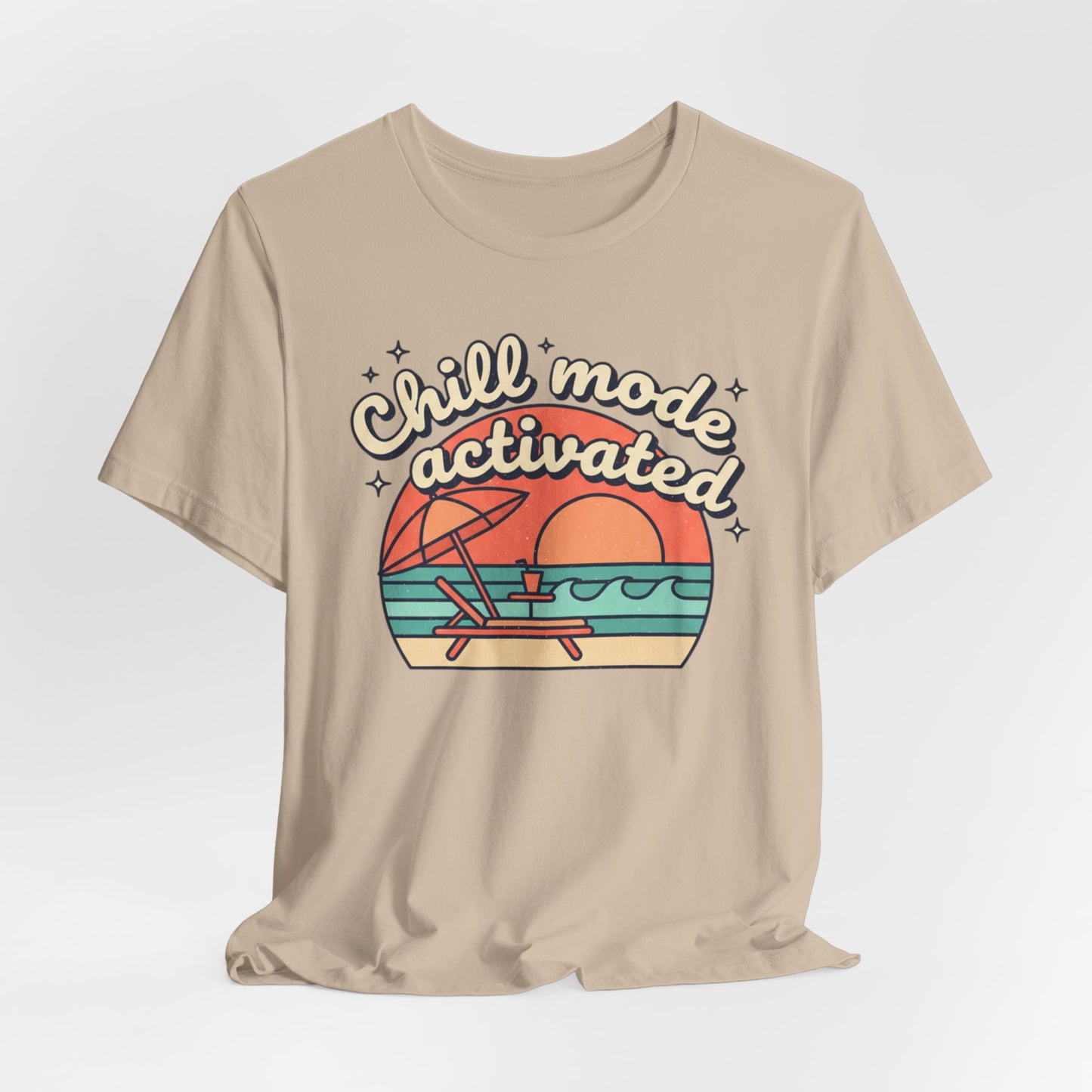 Chill Mode Activated tee | Beach sunset lounge