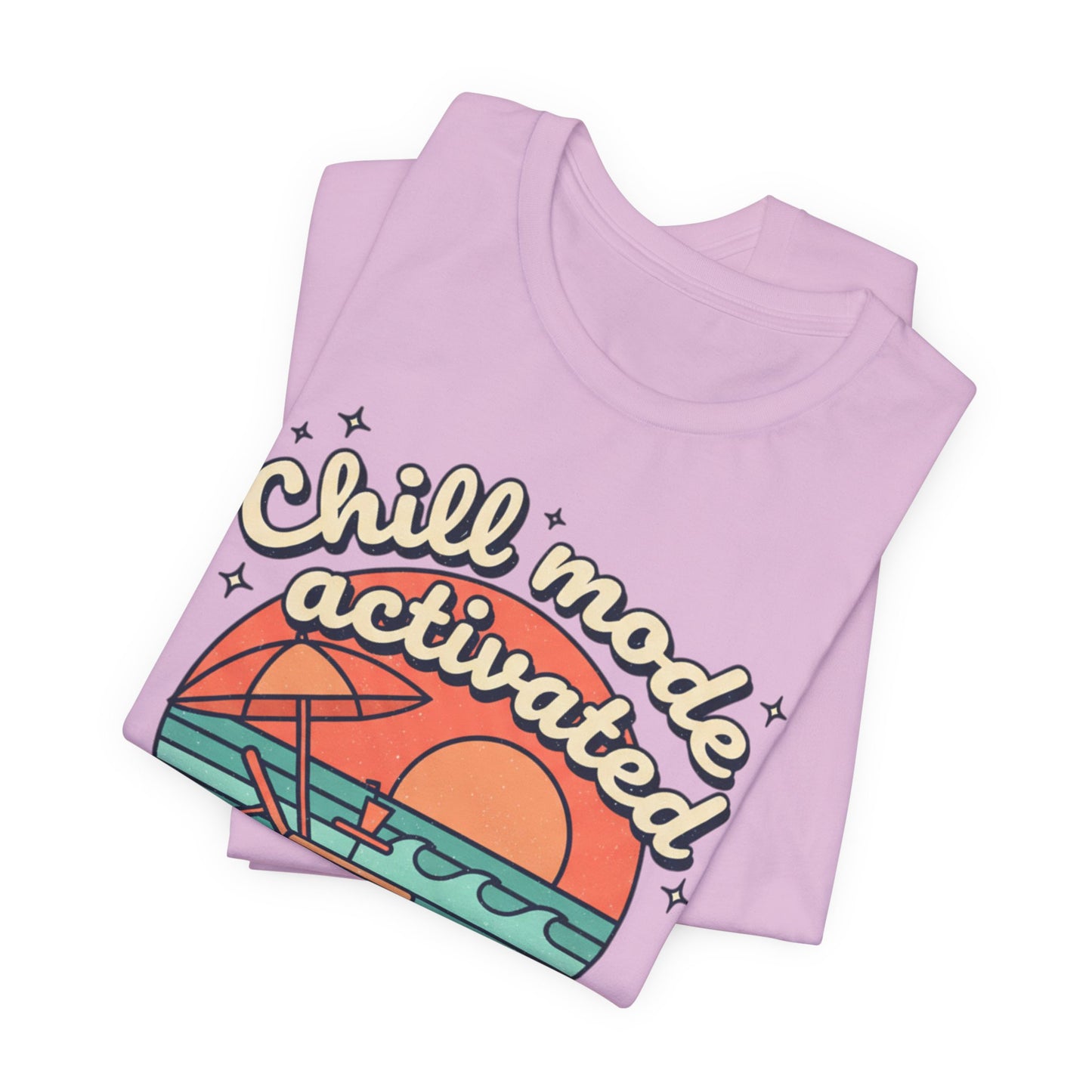 Chill Mode Activated tee | Beach sunset lounge