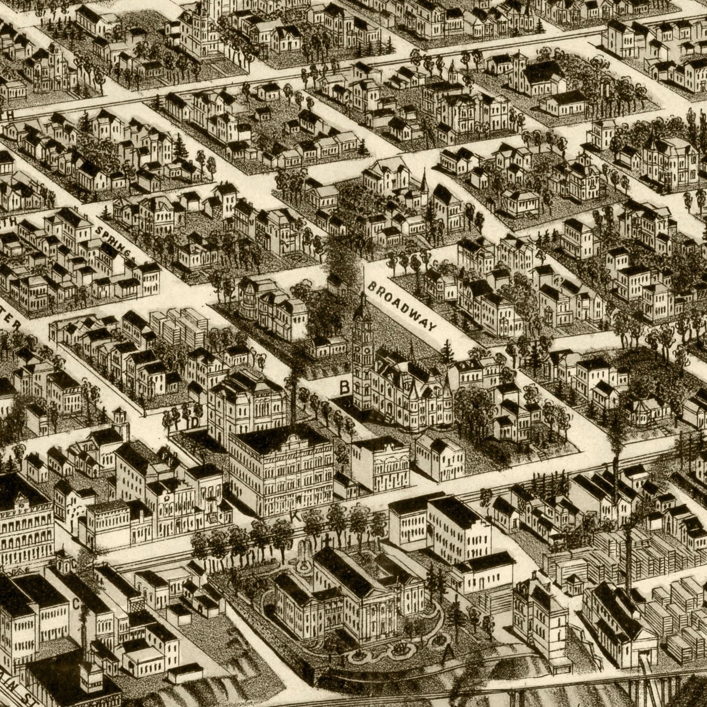 Vintage Map of Little Rock, Arkansas 1887
