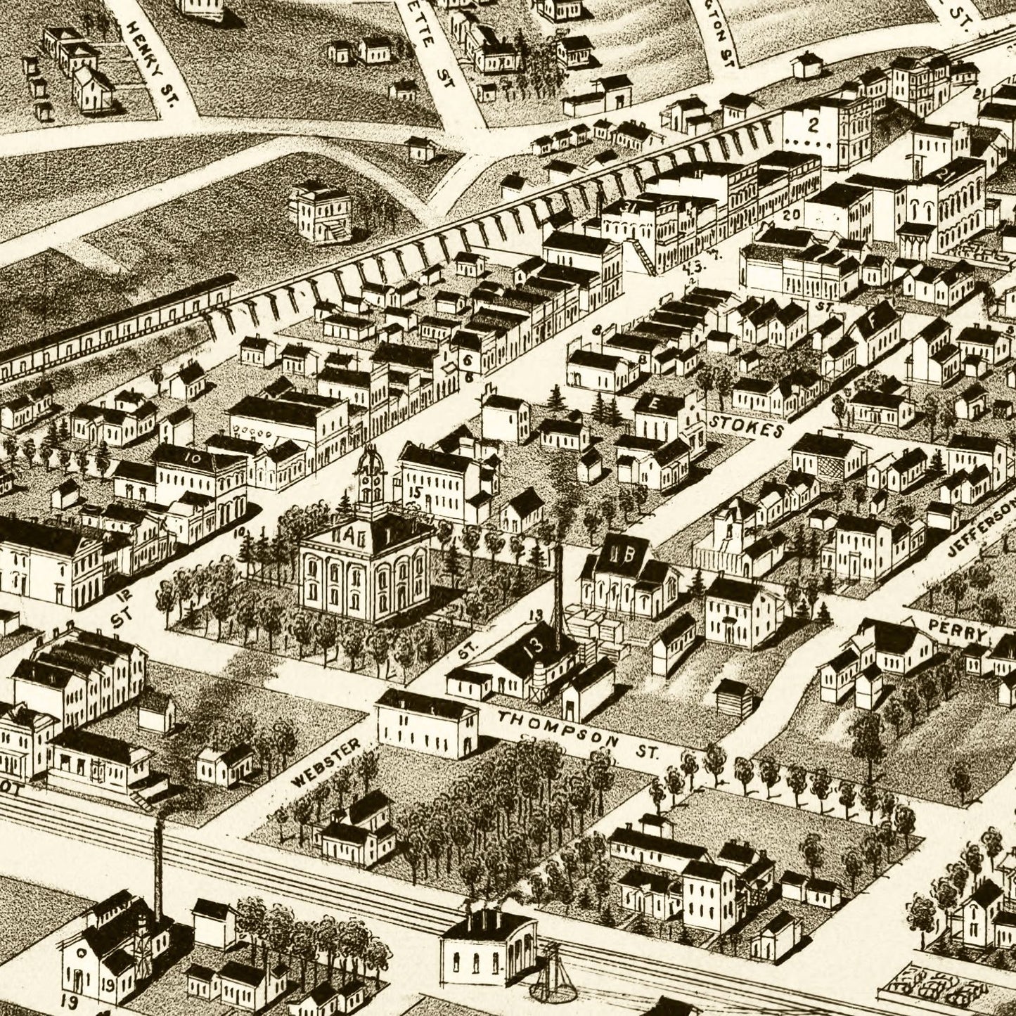 Vintage Map of Van Buren, Arkansas 1888