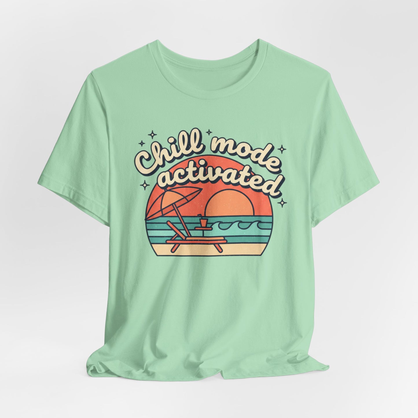 Chill Mode Activated tee | Beach sunset lounge