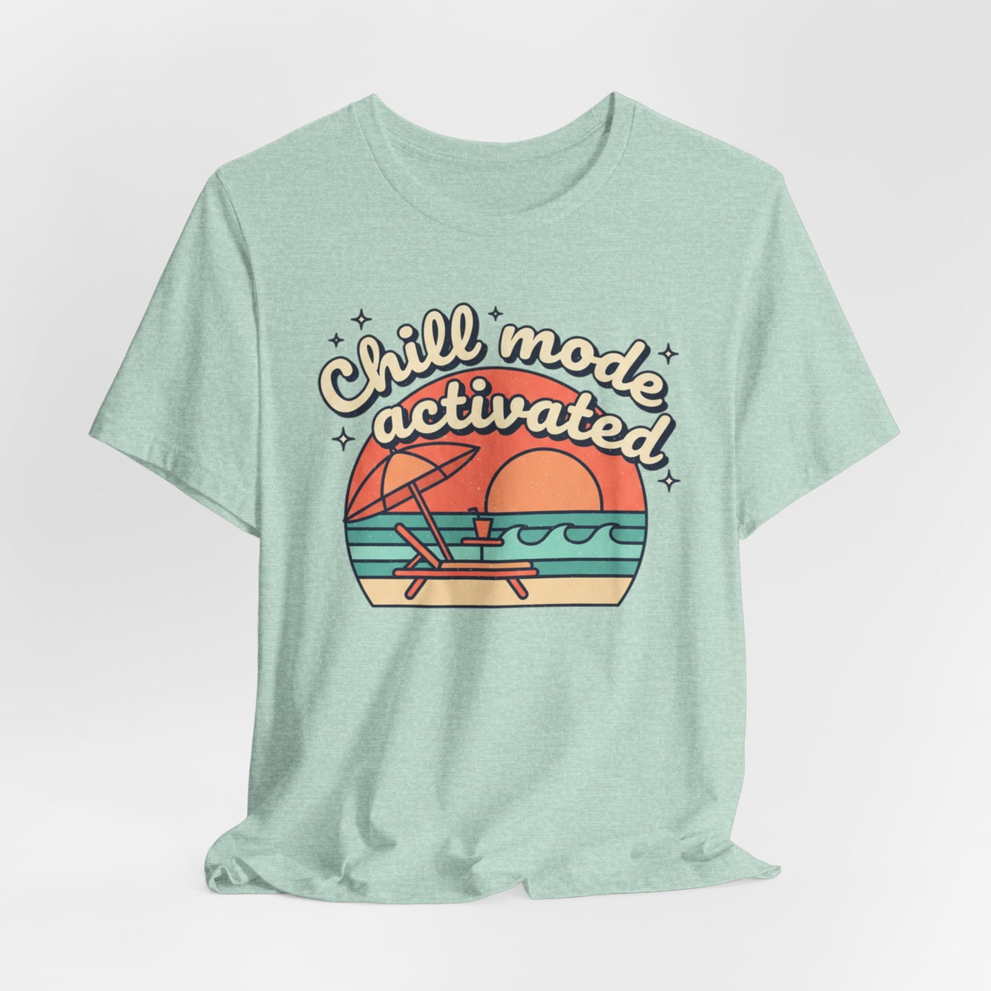 Chill Mode Activated tee | Beach sunset lounge