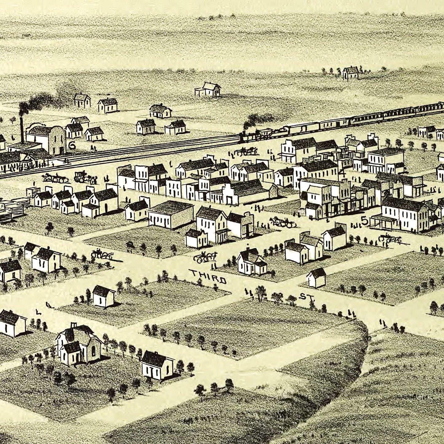 Vintage Map of Edmond, Oklahoma 1891