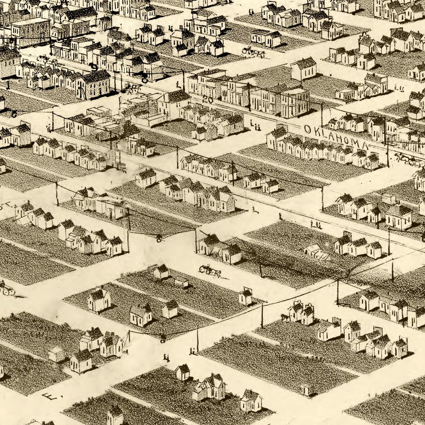 Vintage Map of Guthrie, Oklahoma 1890