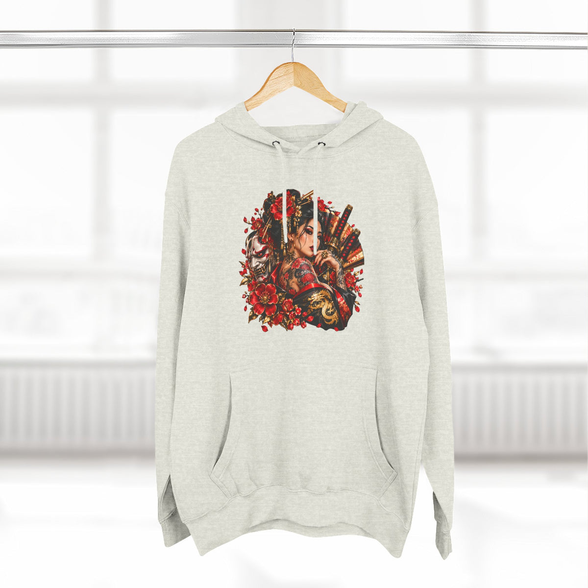 Floral Skull Hoodie — Gothic Rose Graphic Fleece Hoodie