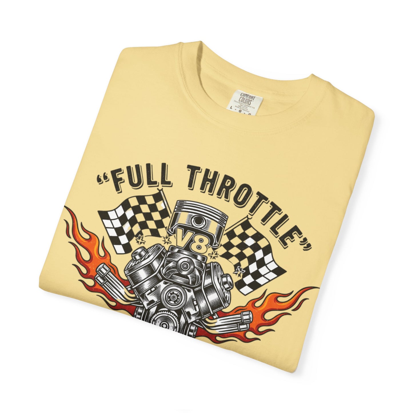 Full Throttle V8 Engine T-shirt | Racing Flags, Flames