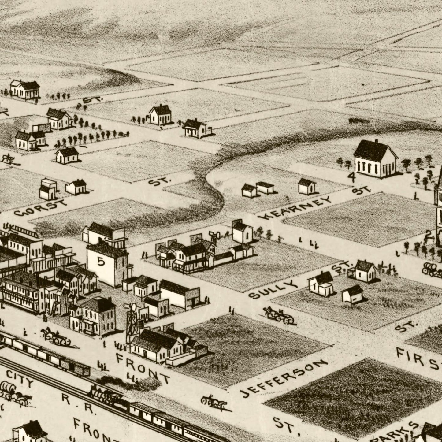 Vintage Map of Clarendon, Texas 1890