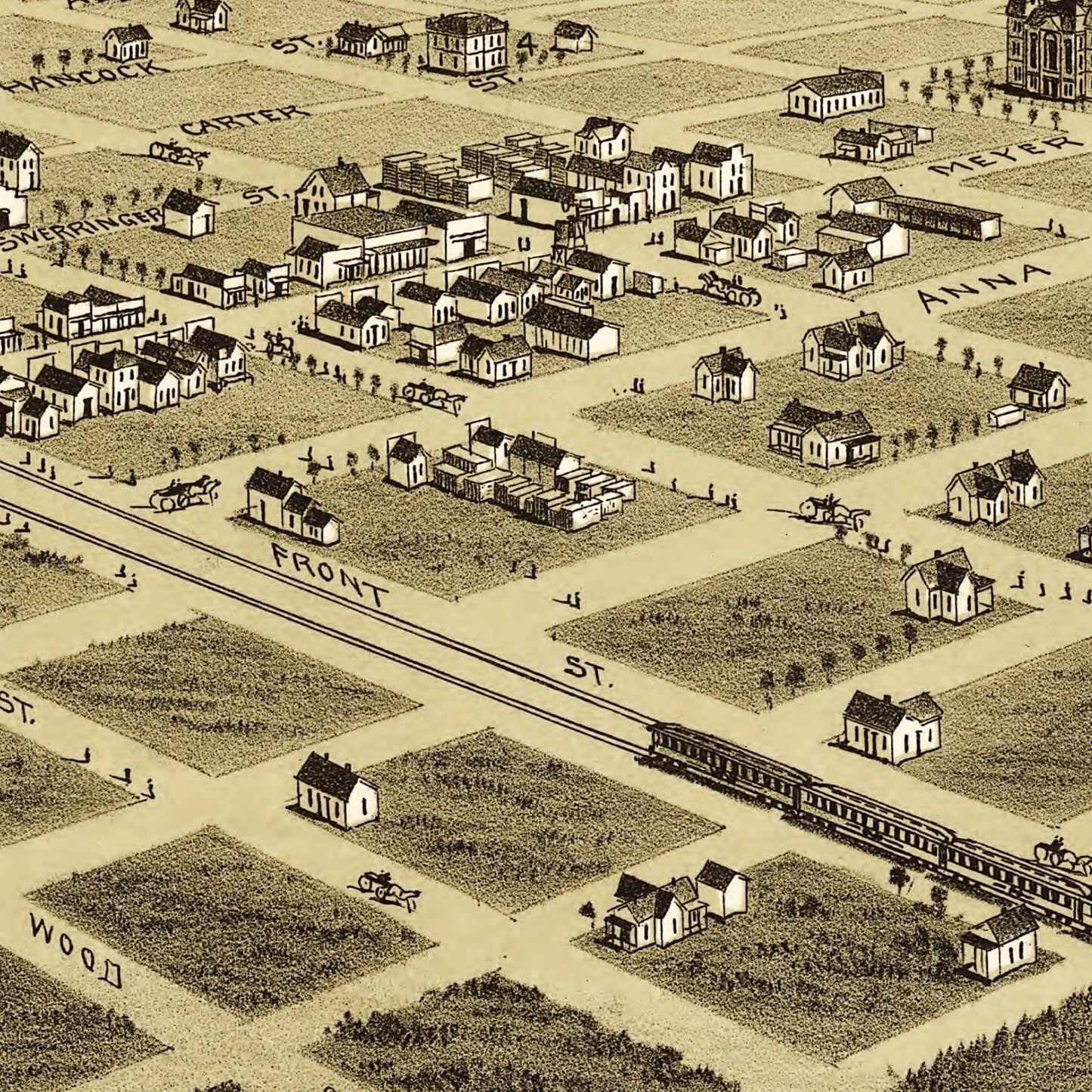 Vintage Map of Childress, Texas 1890