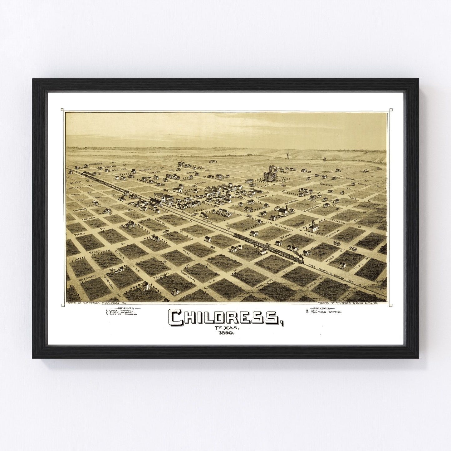 Vintage Map of Childress, Texas 1890