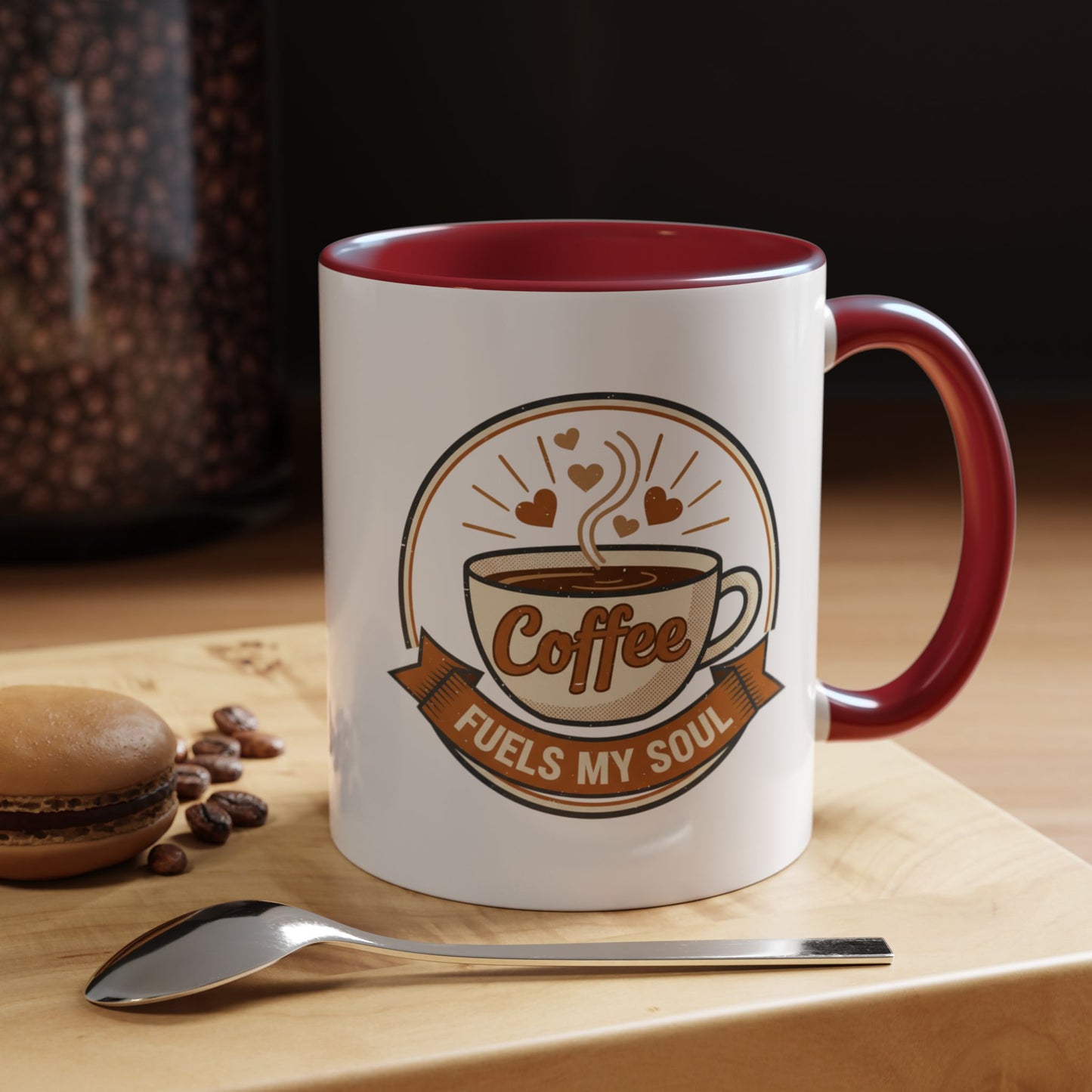 Coffee Mug - "Coffee Fuels My Soul" Accent Ceramic Mug (11/15oz)