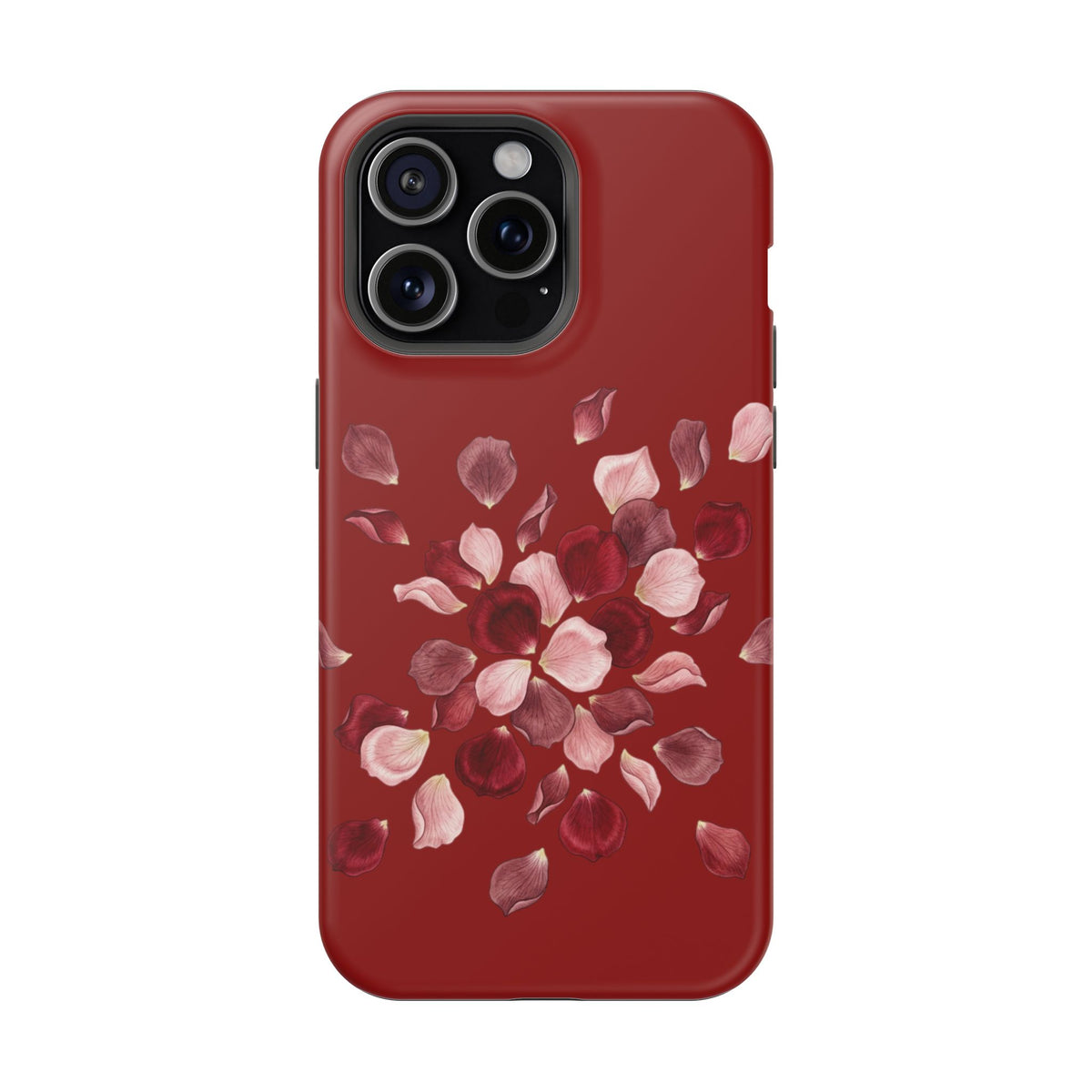 Phone Case — Red Floral Petal Magnetic Impact-Resistant Cover
