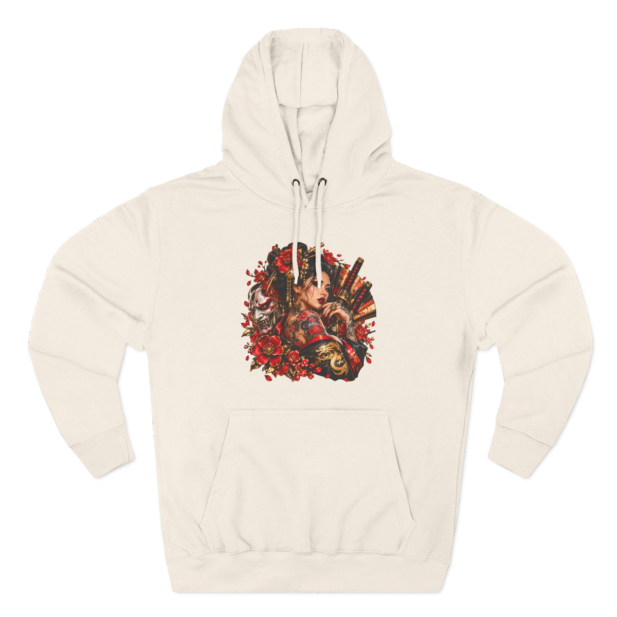 Floral Skull Hoodie — Gothic Rose Graphic Fleece Hoodie