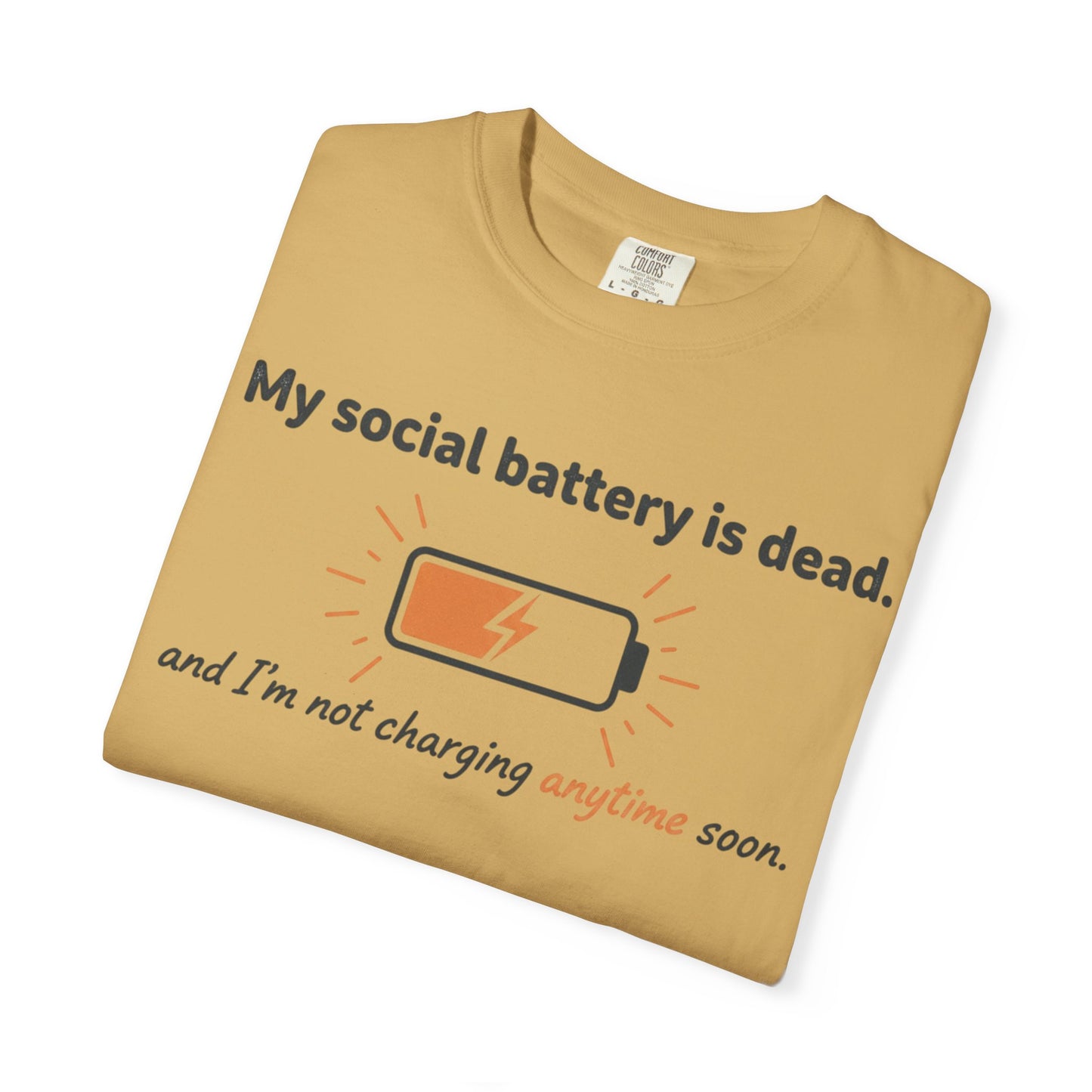 My social battery is dead T-shirt | low battery graphic tee