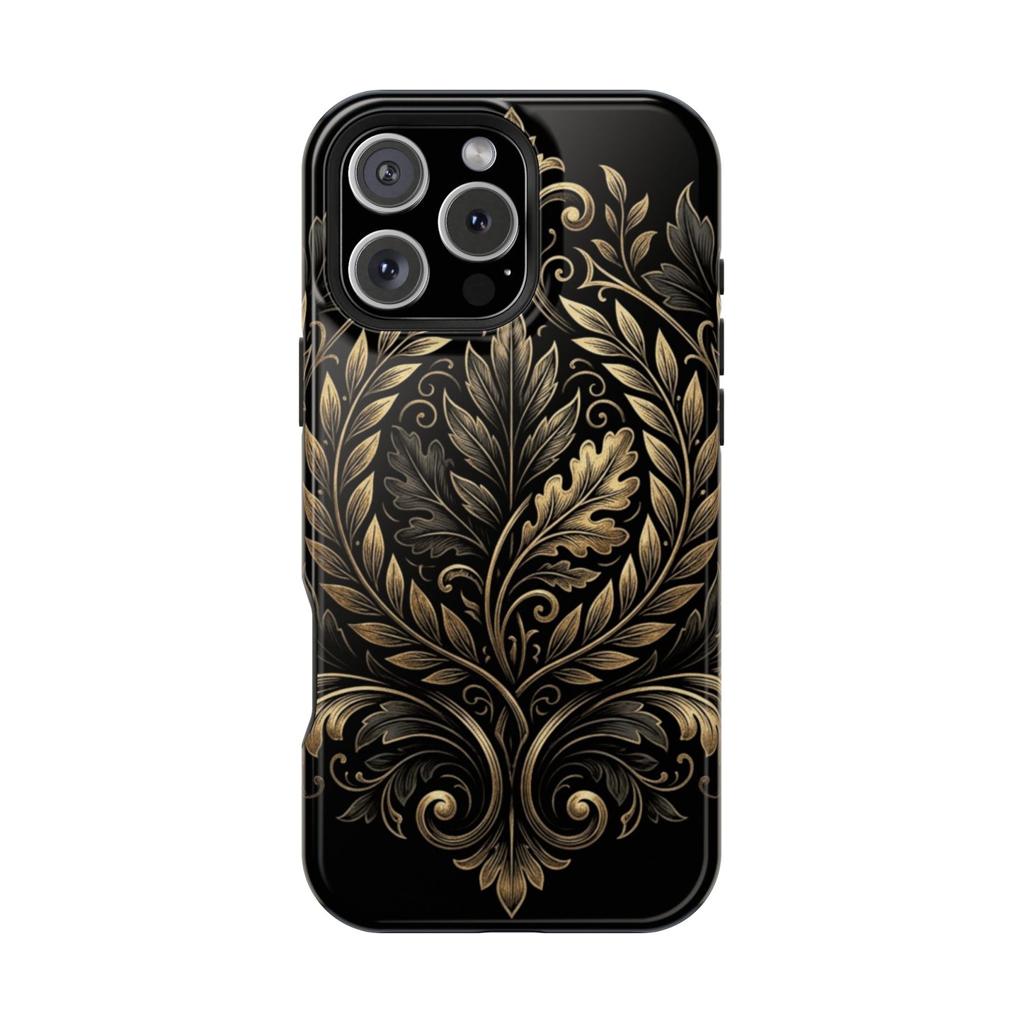 Baroque Gold Leaf Phone Case — Impact-Resistant Protective Cover