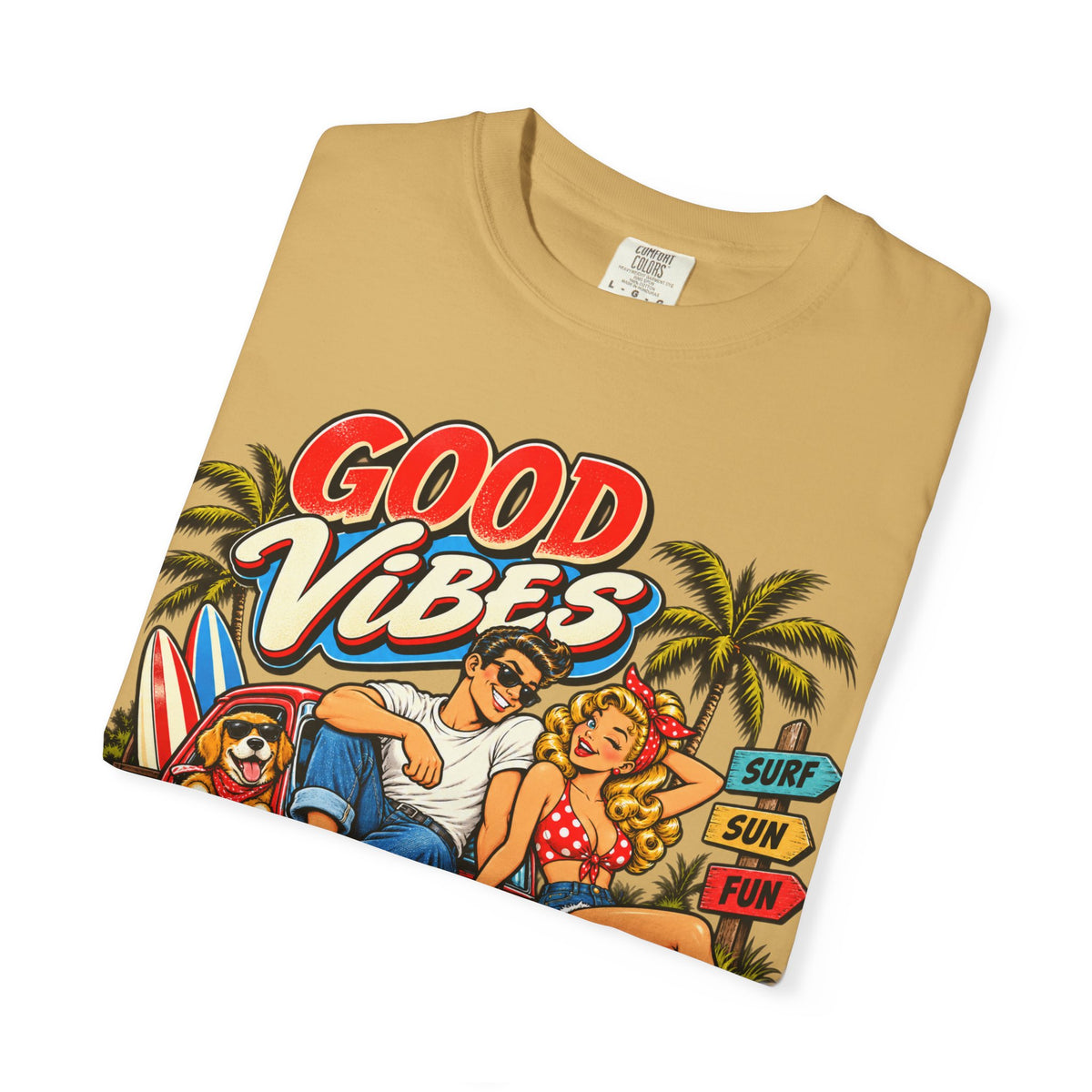 Good Vibes Retro Beach T-Shirt