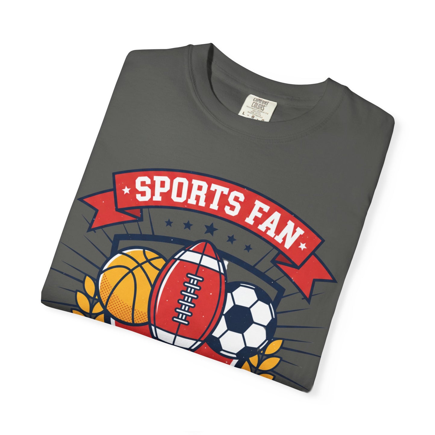 Sports Fan emblem T-shirt | Football Basketball Soccer Baseball