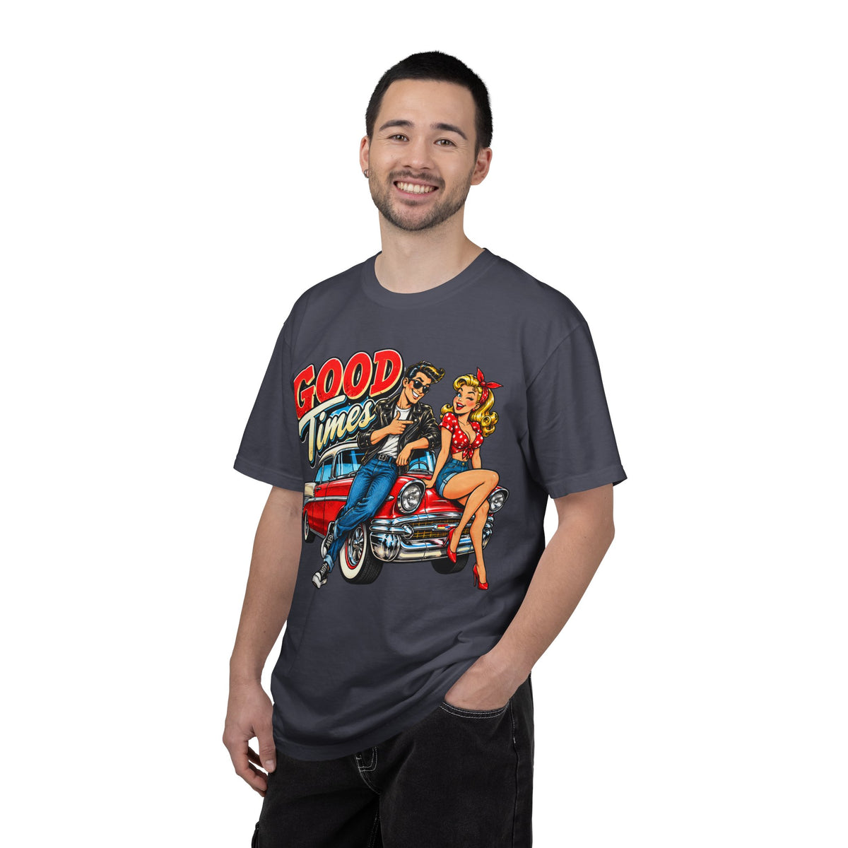 Good Times Retro Car Tee — Vintage 1950s Rockabilly Graphic T‑Shirt