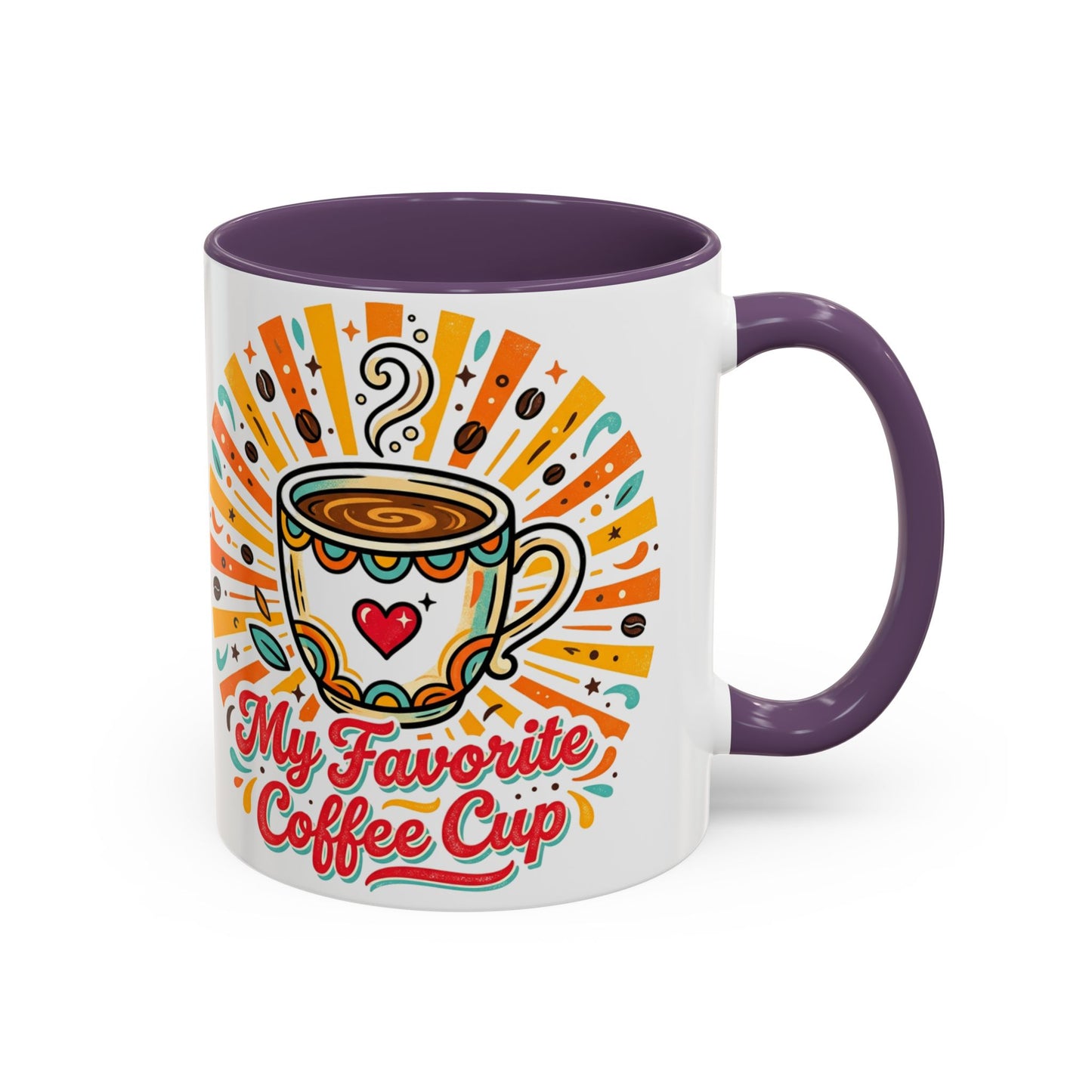 My Favorite Coffee Cup Accent Mug — Colorful Ceramic Coffee Mug (11/15oz)