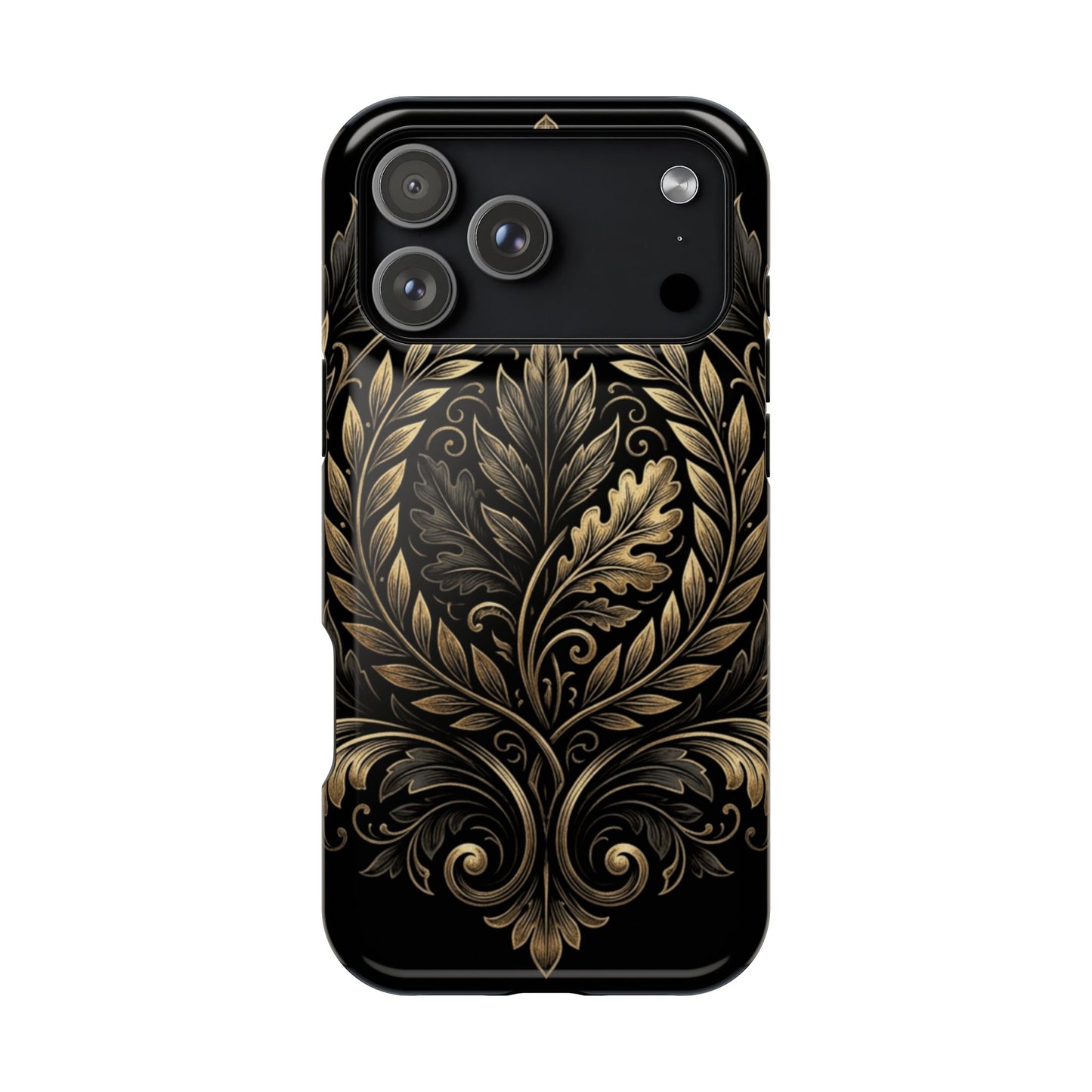 Baroque Gold Leaf Phone Case — Impact-Resistant Protective Cover