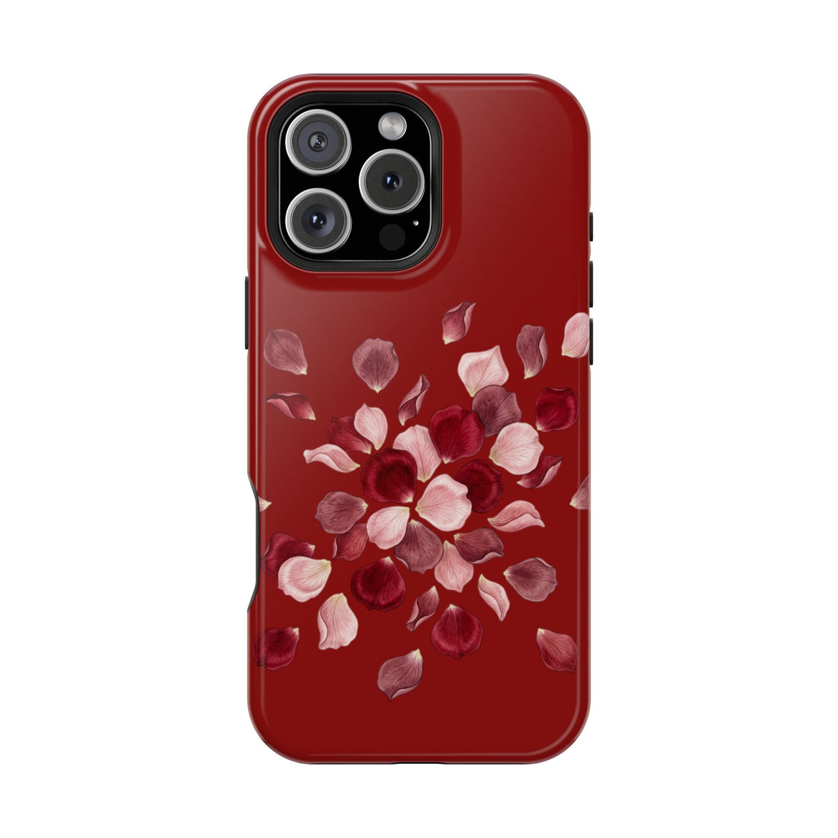 Phone Case — Red Floral Petal Magnetic Impact-Resistant Cover