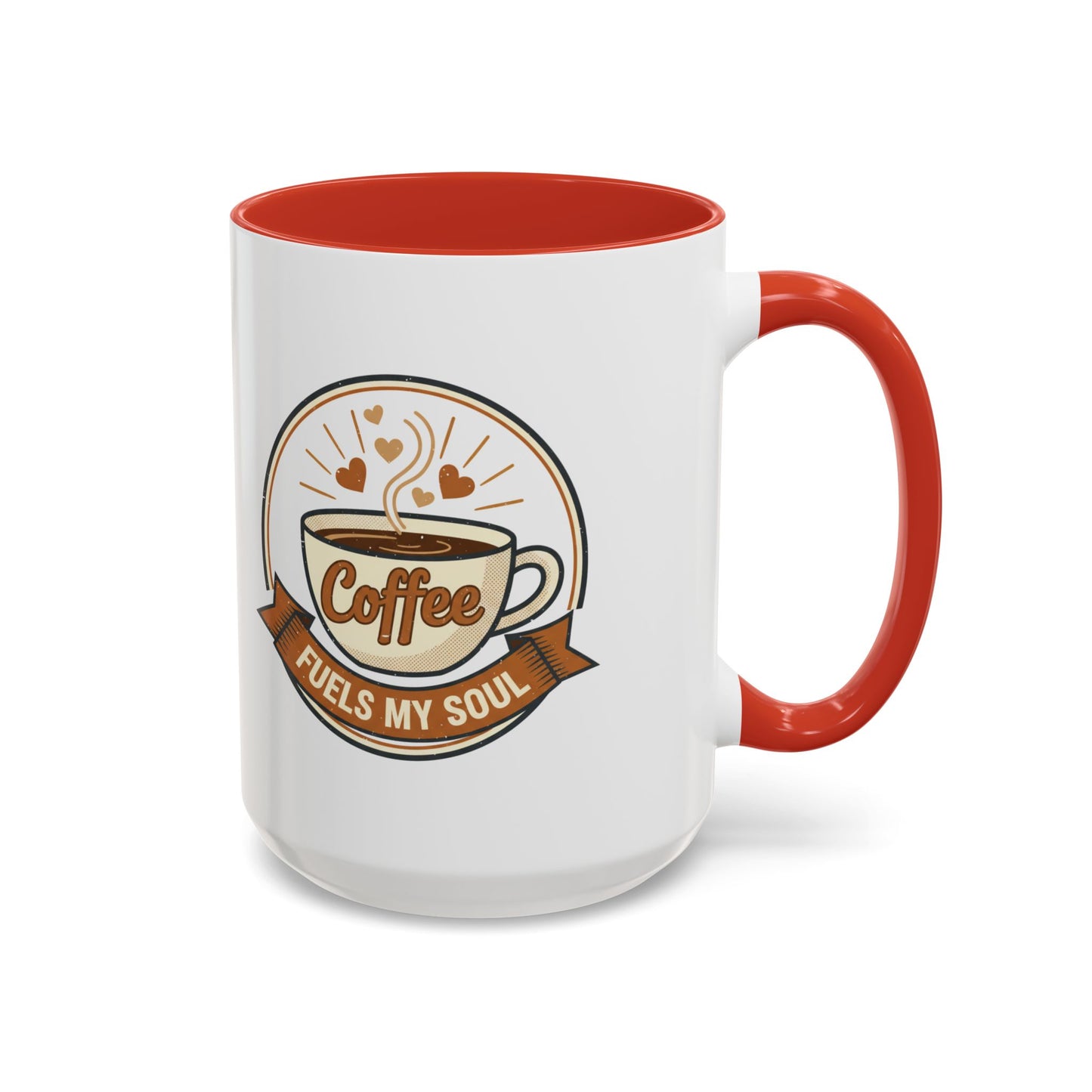 Coffee Mug - "Coffee Fuels My Soul" Accent Ceramic Mug (11/15oz)