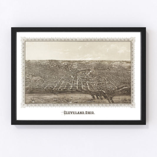 Vintage Map of Cleveland, Ohio 1887