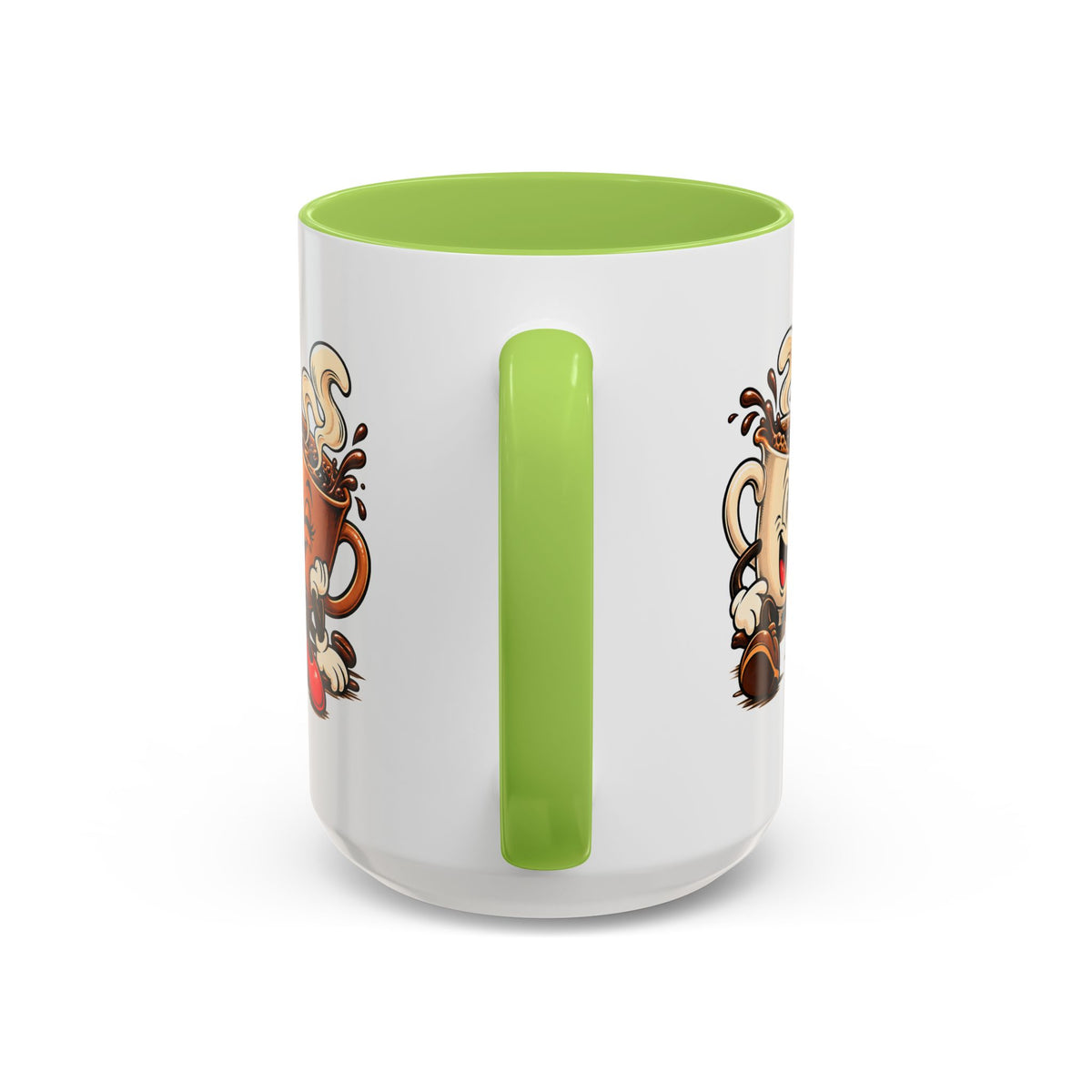 Coffee Cartoon Mug — Cute Dancing Coffee Cups Accent Mug
