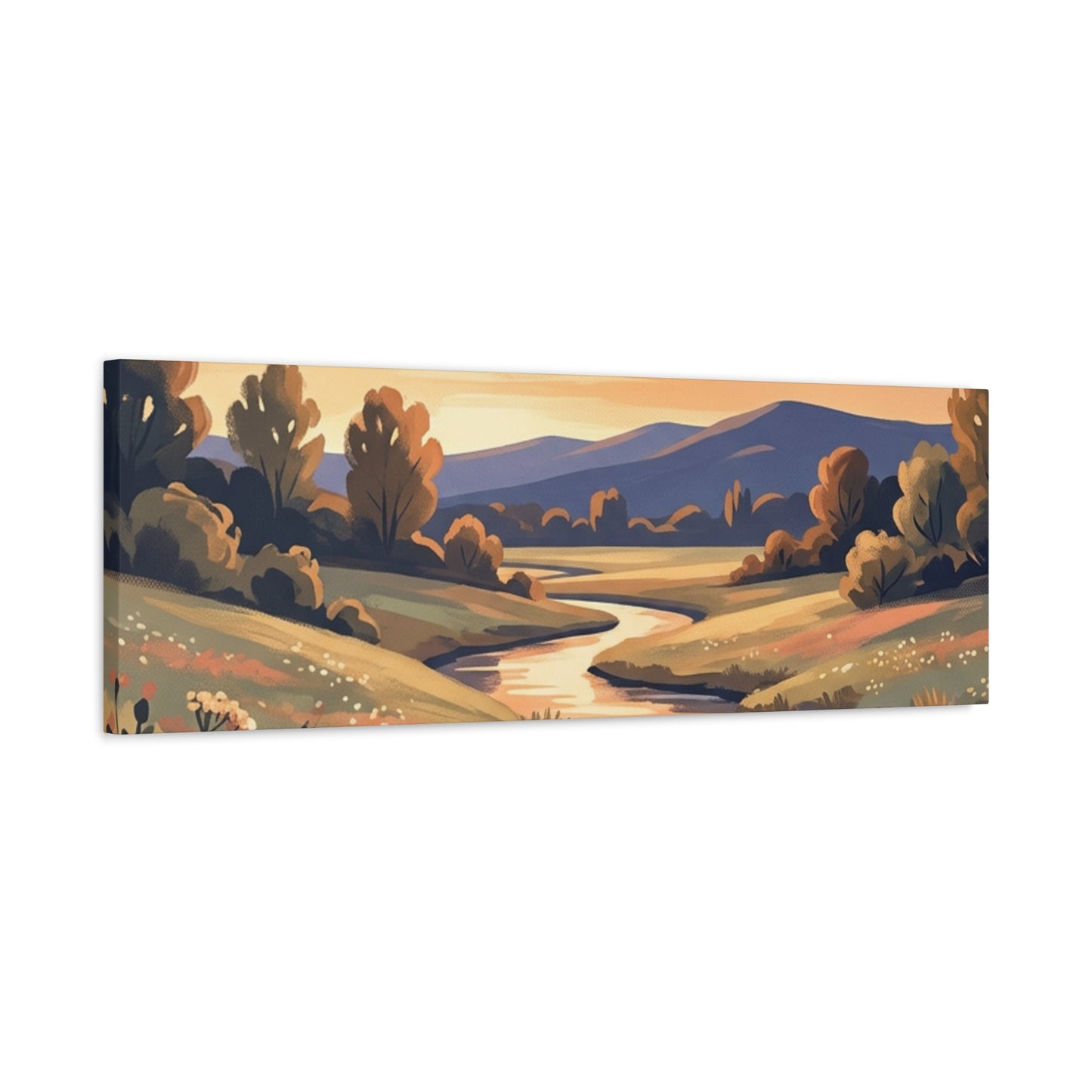 Sunset Meadow Canvas Wall Art