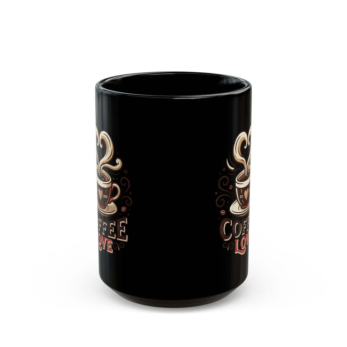 Coffee Love Black Mug — 11oz & 15oz Ceramic Coffee Mug