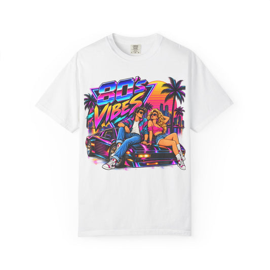 80s Vibes retro car scene T-shirt | neon palm sunset