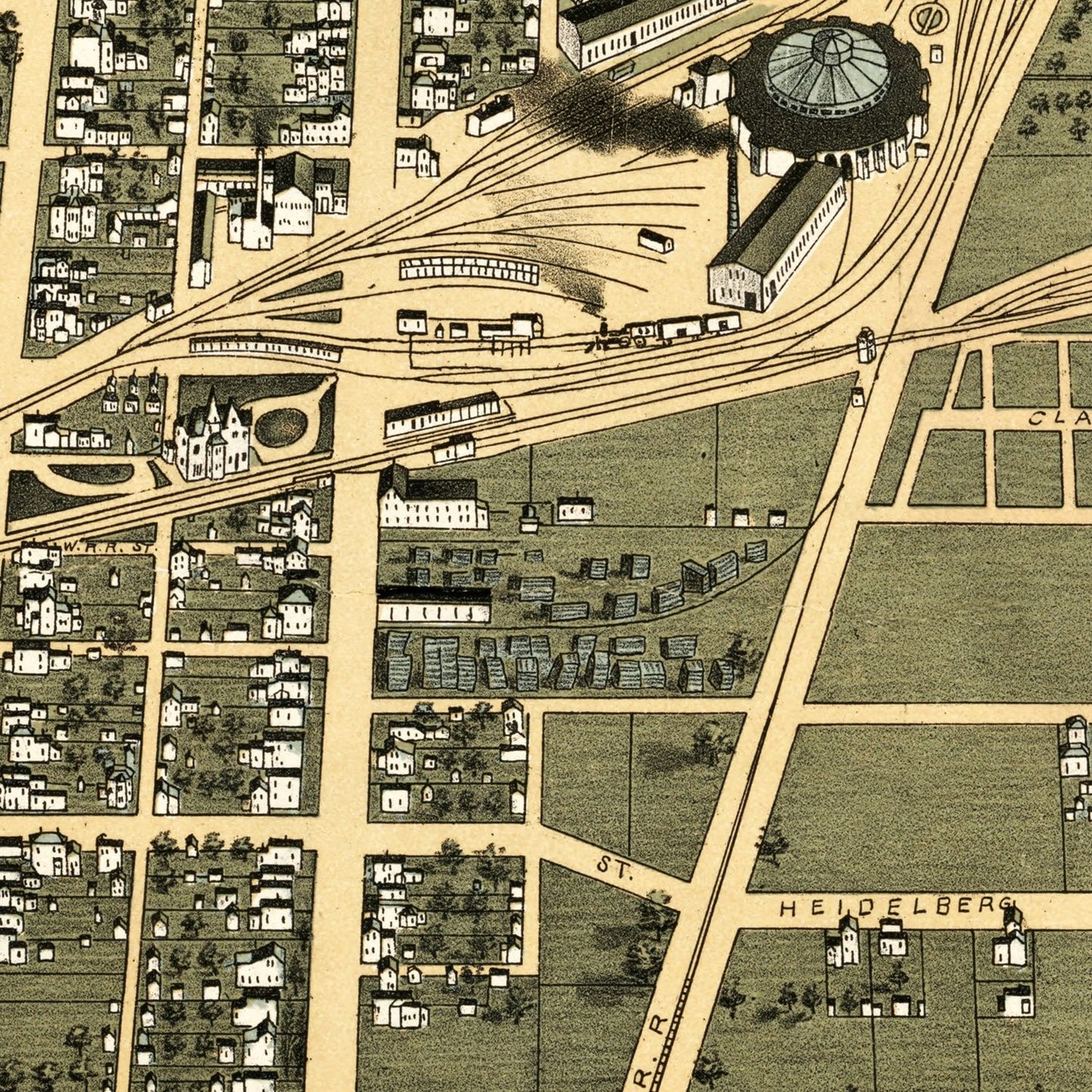 Vintage Map of Galion, Ohio 1891