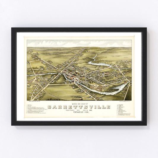 Vintage Map of Garrettsville, Ohio 1883