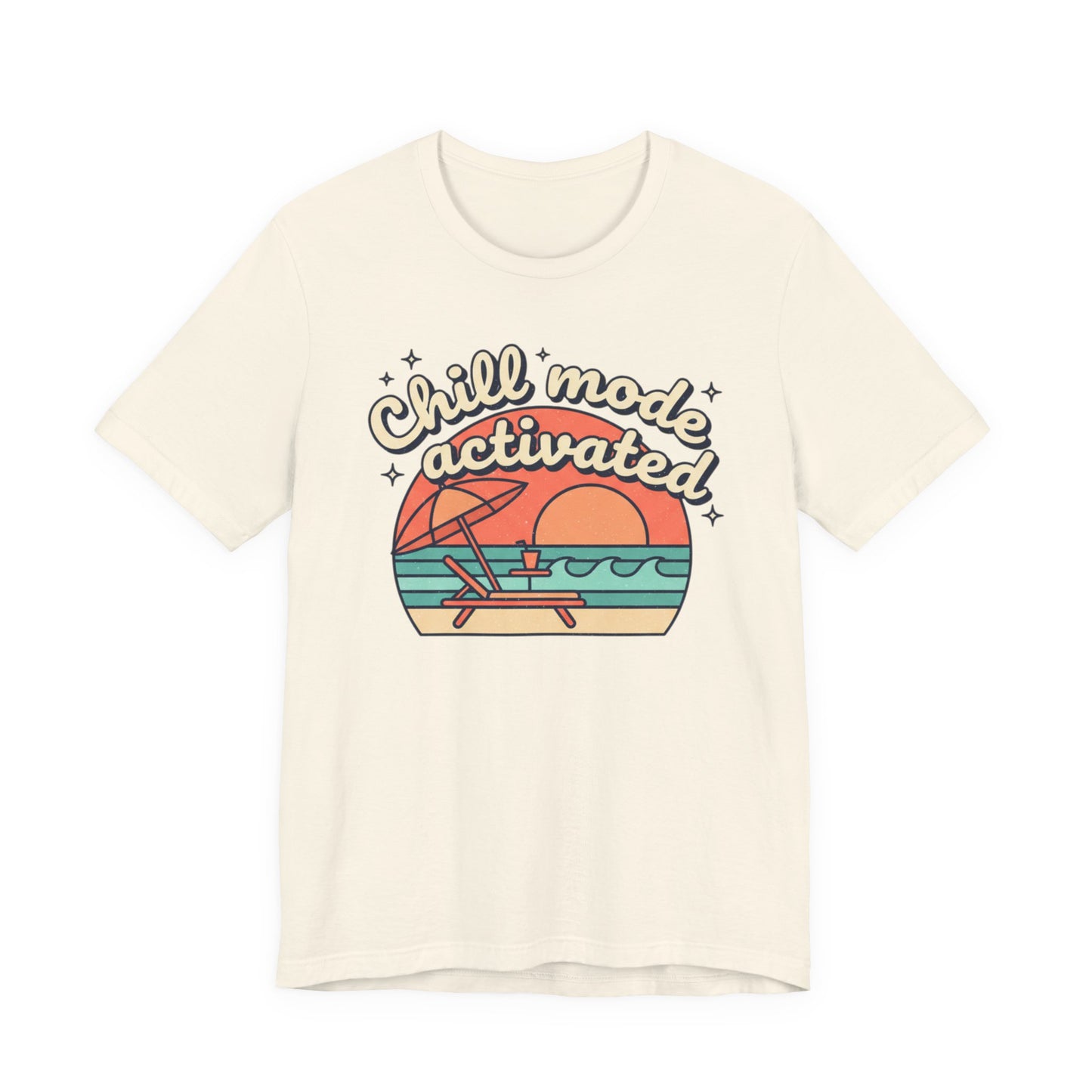 Chill Mode Activated tee | Beach sunset lounge