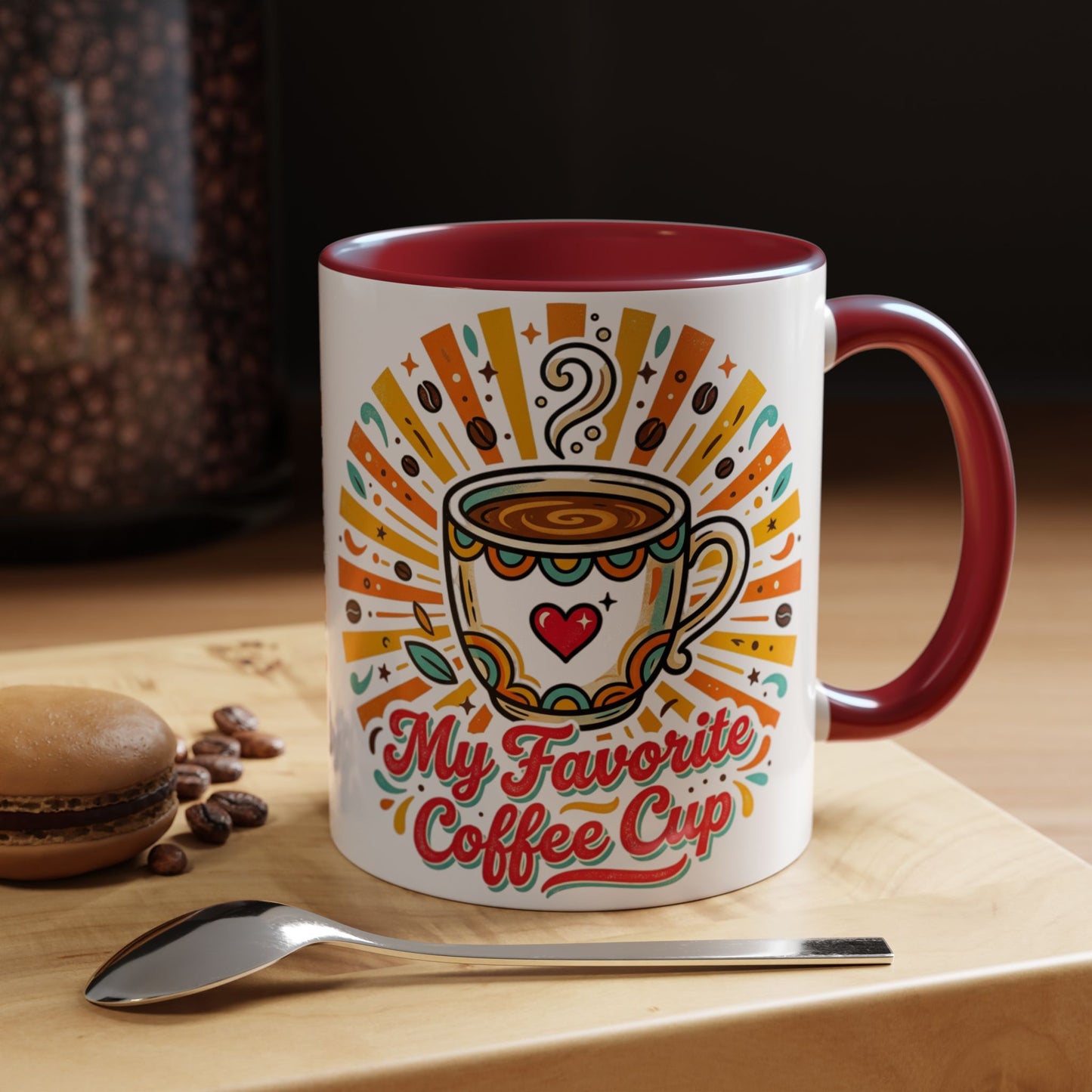 My Favorite Coffee Cup Accent Mug — Colorful Ceramic Coffee Mug (11/15oz)