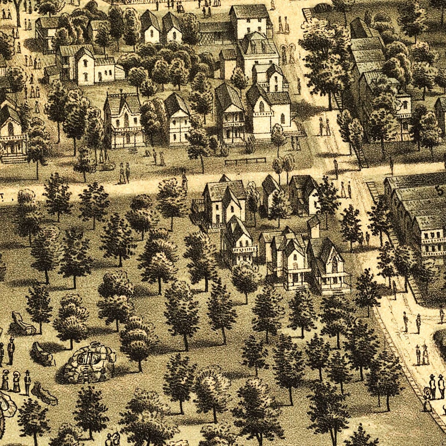 Vintage Map of Sandusky, Ohio 1884
