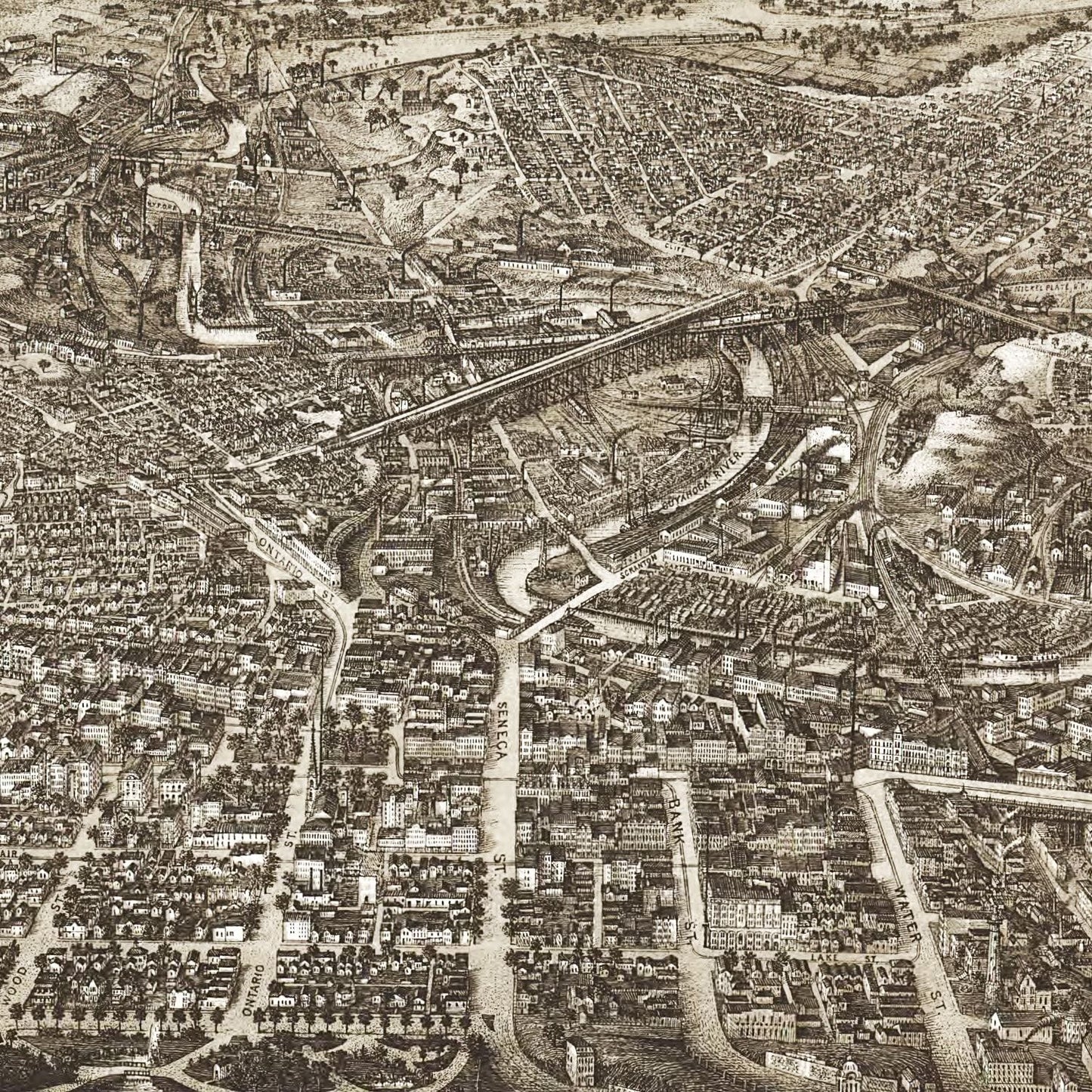 Vintage Map of Lima, Ohio 1892
